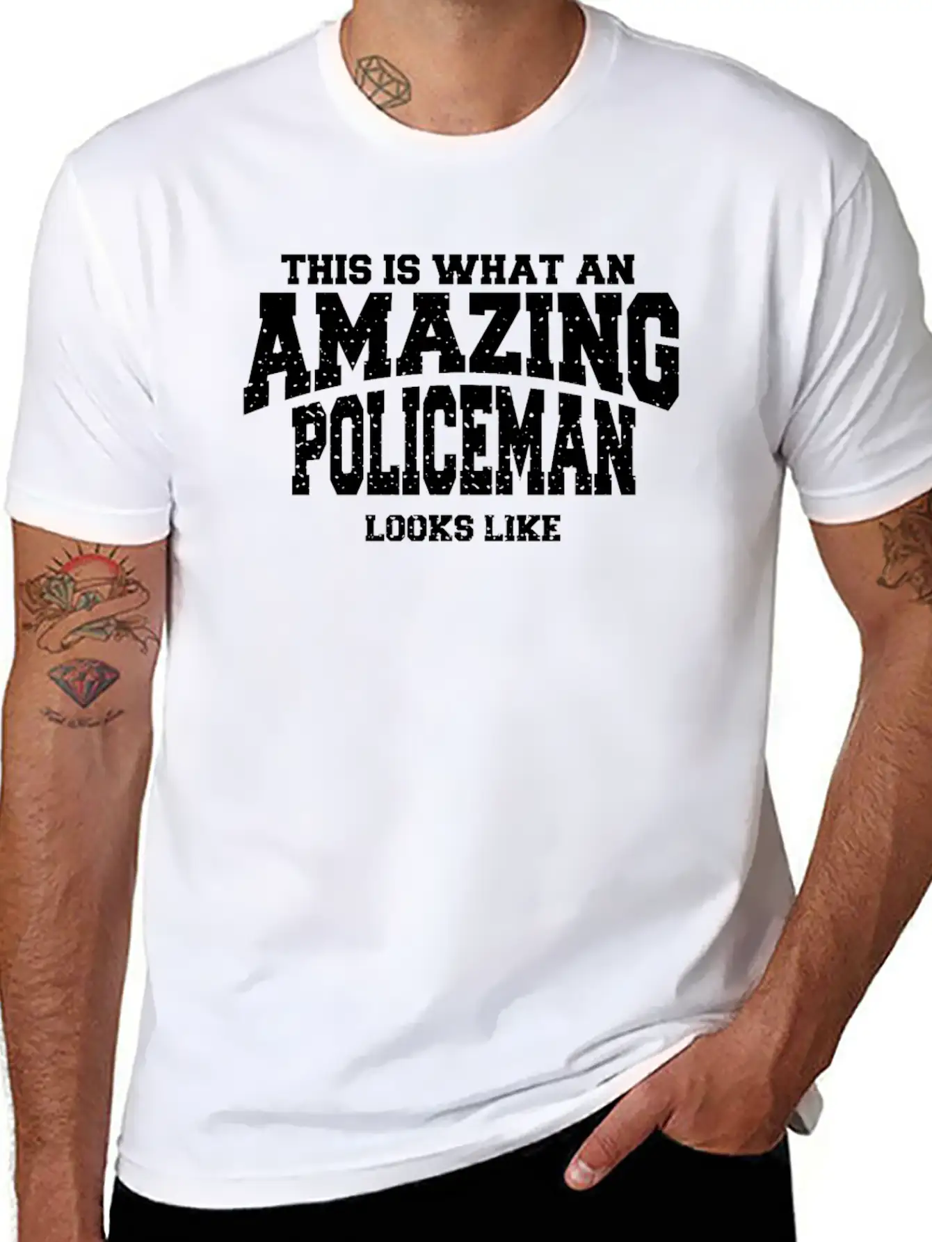 This Is What An Amazing Policeman Looks Like Lightweight Cotton T-Shirt – Daily Comfort Graphic Shirt