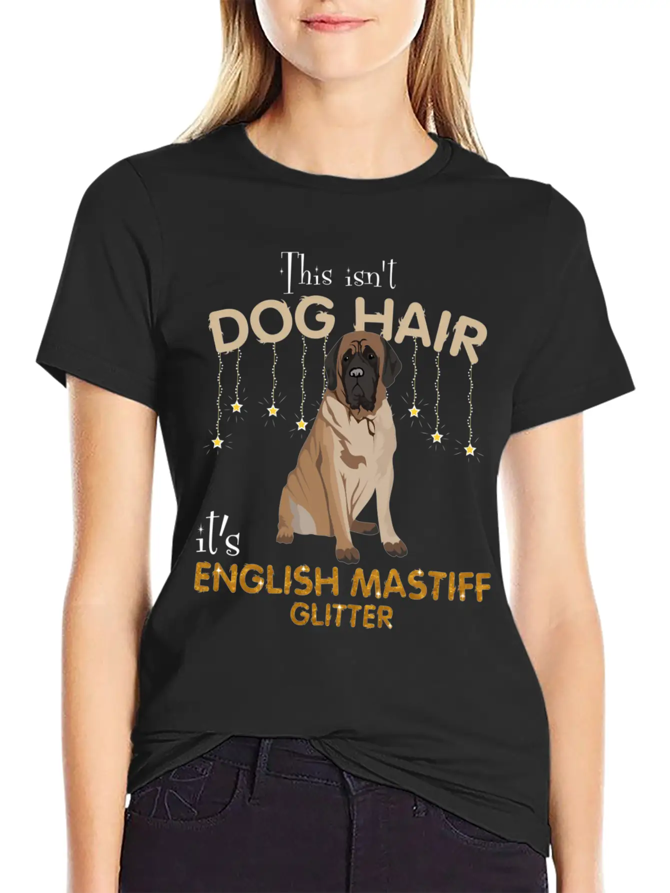 This Isn'T Dog Hair It'S English Mastiff Glitter Essential Cotton Tee For Daily Outfits – Unisex Style
