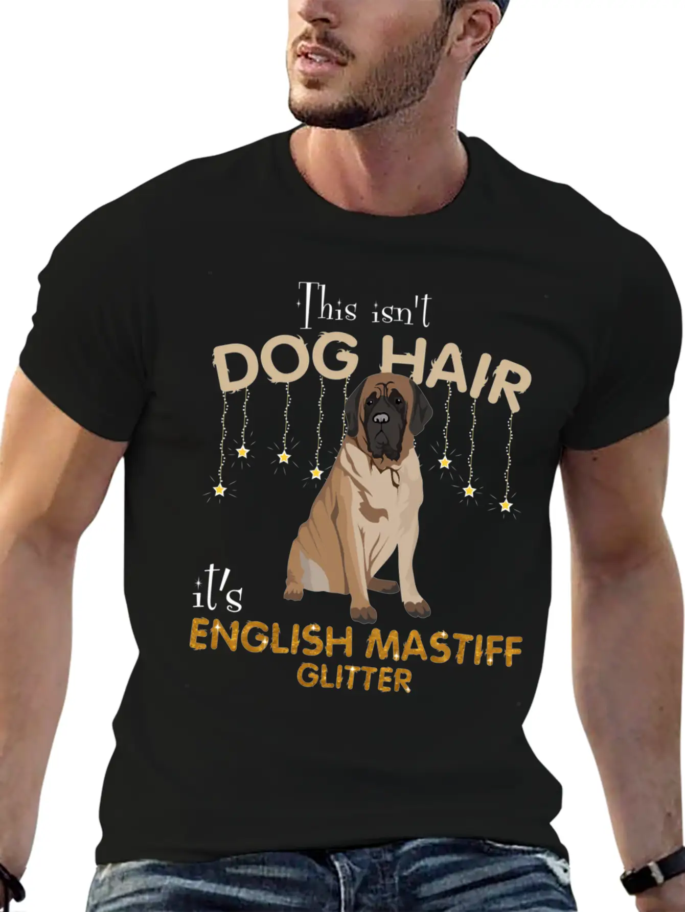 This Isn'T Dog Hair It'S English Mastiff Glitter Essential Cotton Tee For Daily Outfits – Unisex Style
