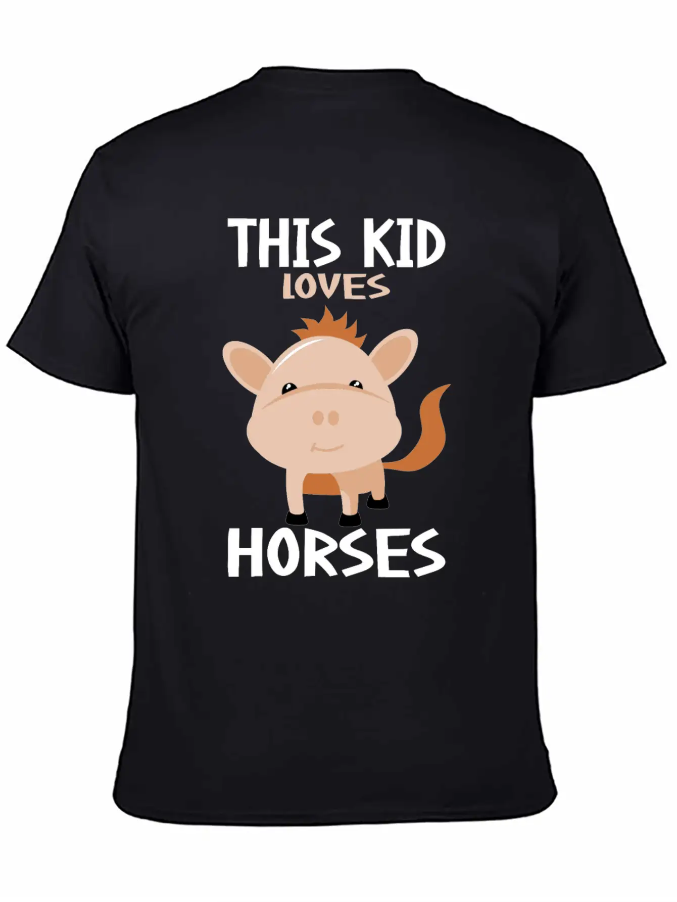 This Kid Loves Horses I Children's Horse Motif Basic Graphic T-Shirt – Daily Comfort In Soft Cotton