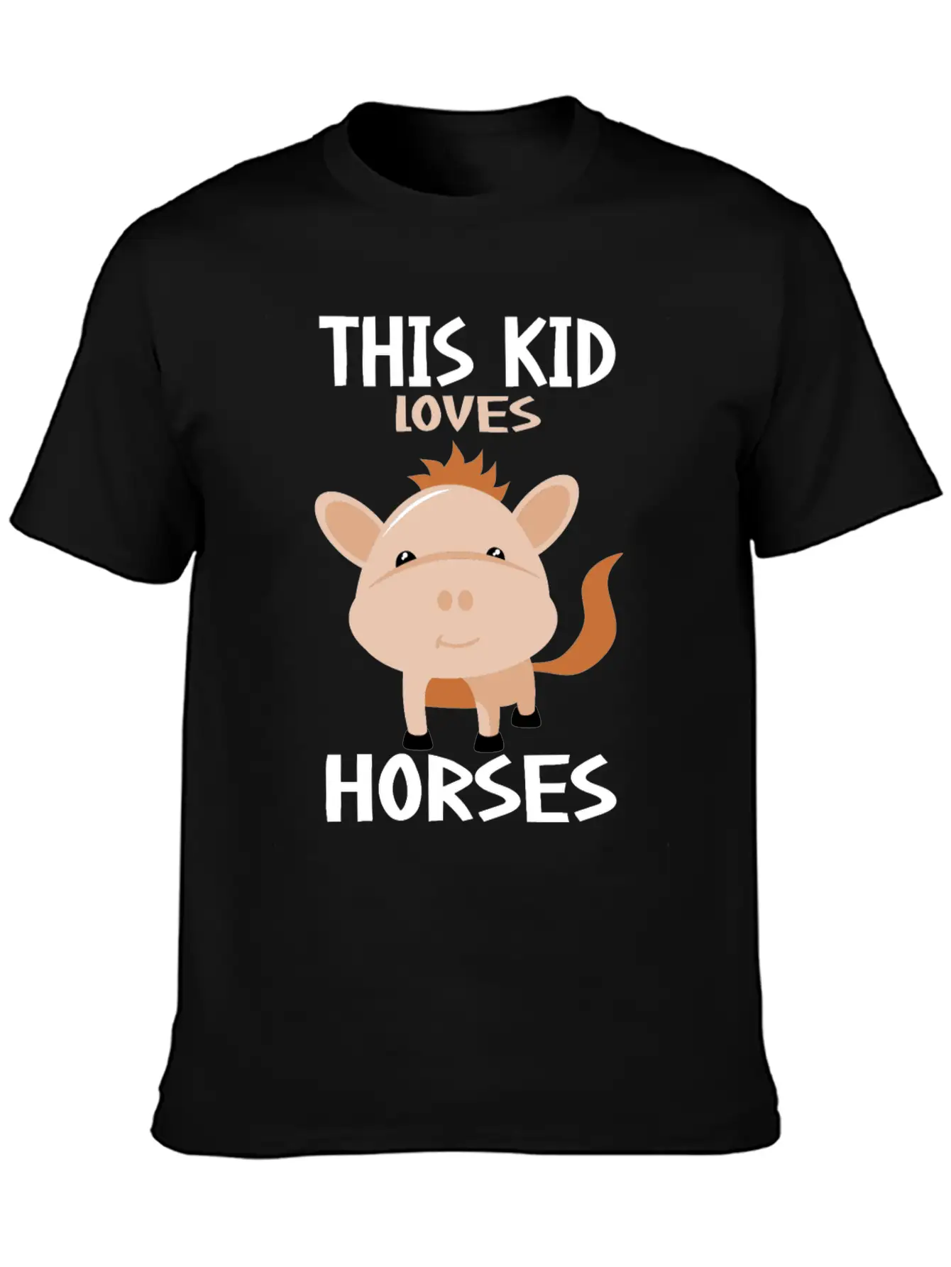 This Kid Loves Horses I Children's Horse Motif Basic Graphic T-Shirt – Daily Comfort In Soft Cotton