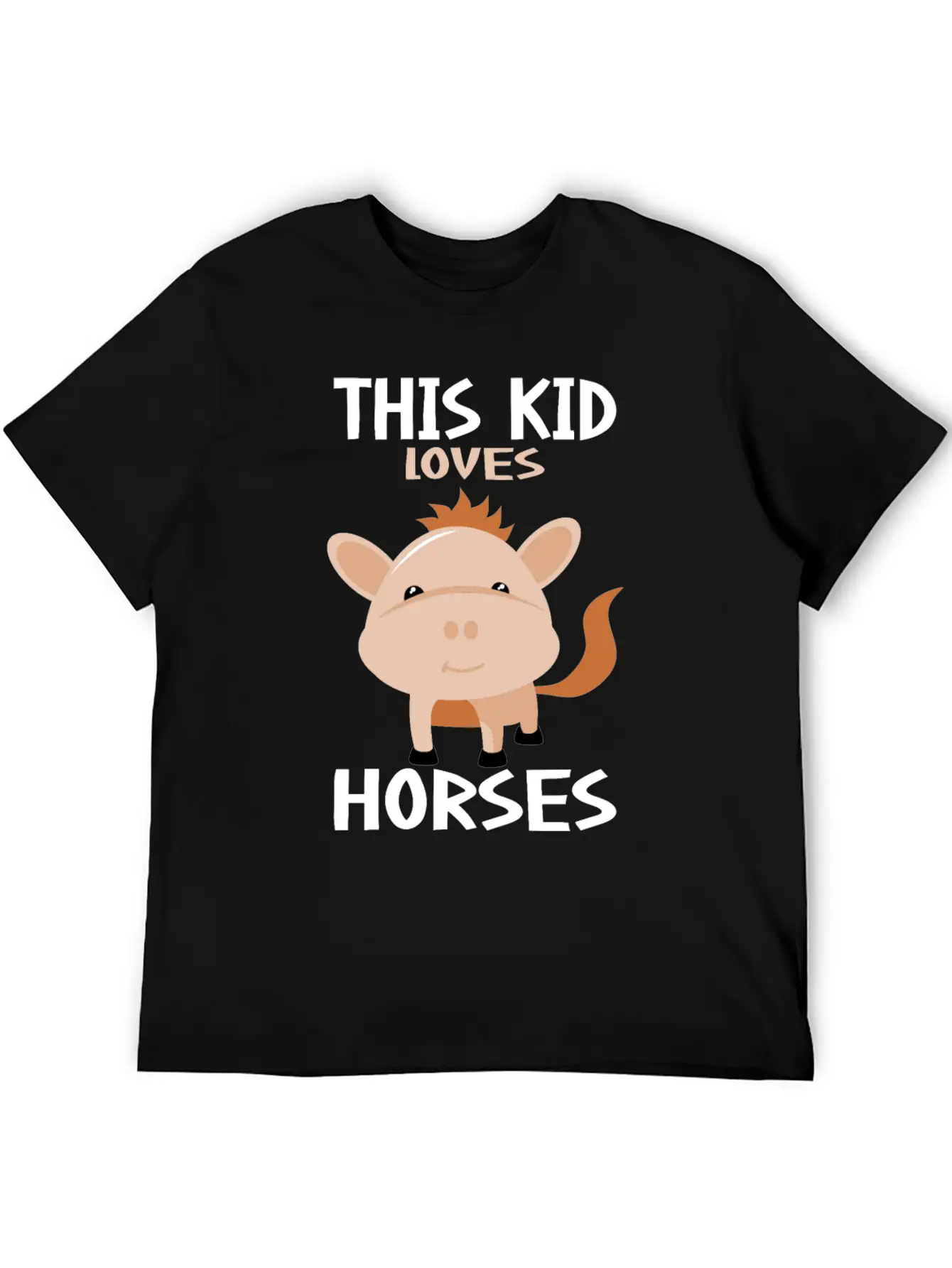 This Kid Loves Horses I Children's Horse Motif Basic Graphic T-Shirt – Daily Comfort In Soft Cotton