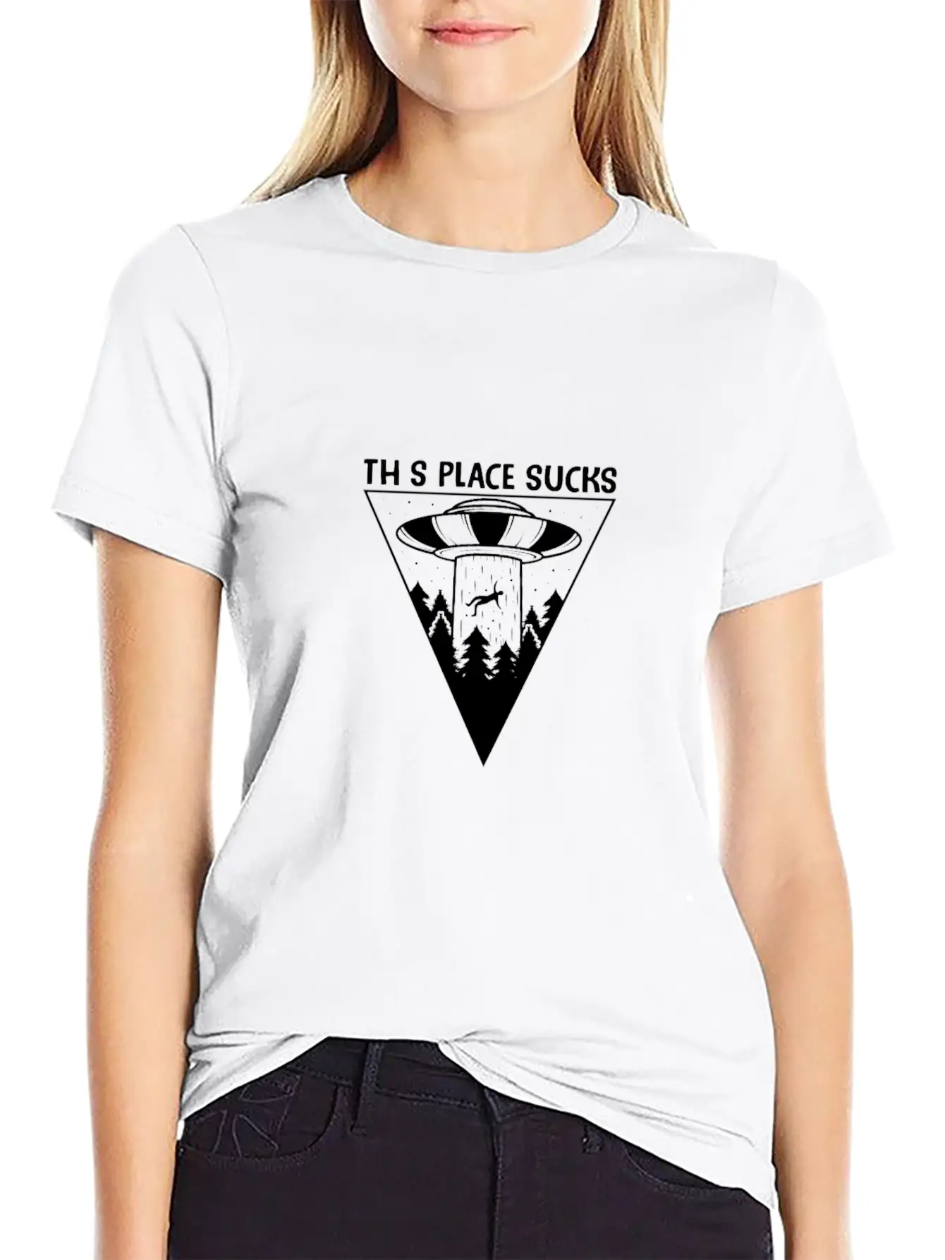 This Place Sucks Alien Science Shirt Design Basic Graphic T-Shirt – Daily Comfort In Soft Cotton