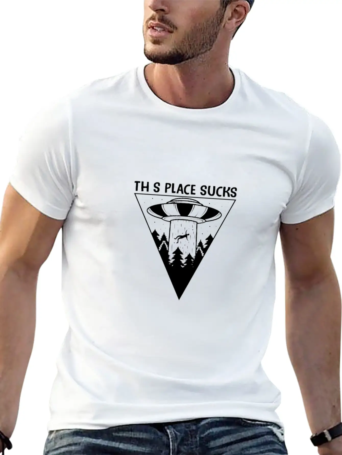 This Place Sucks Alien Science Shirt Design Basic Graphic T-Shirt – Daily Comfort In Soft Cotton