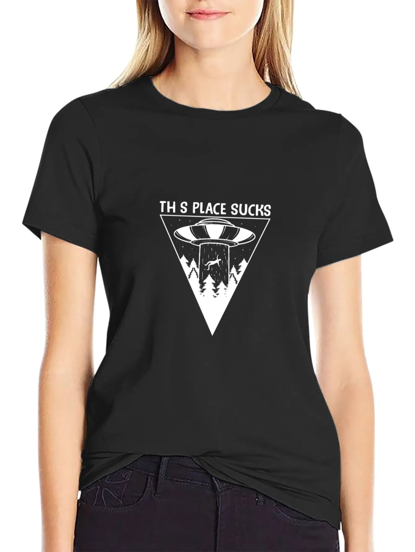 This Place Sucks Alien Science Shirt Design Basic Graphic T-Shirt – Daily Comfort In Soft Cotton