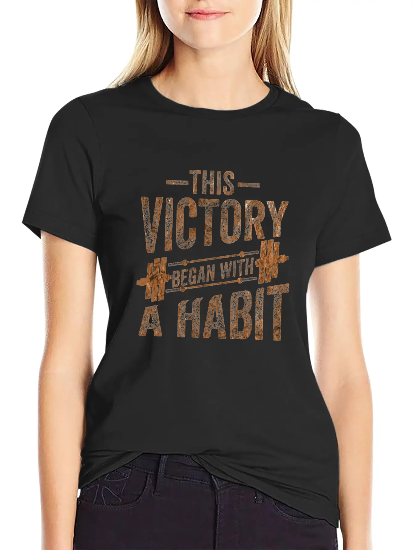 This Victory Began With A Habit Gym Apparel Bronze Unisex Casual T-Shirt – Clean Design For Daily Comfort