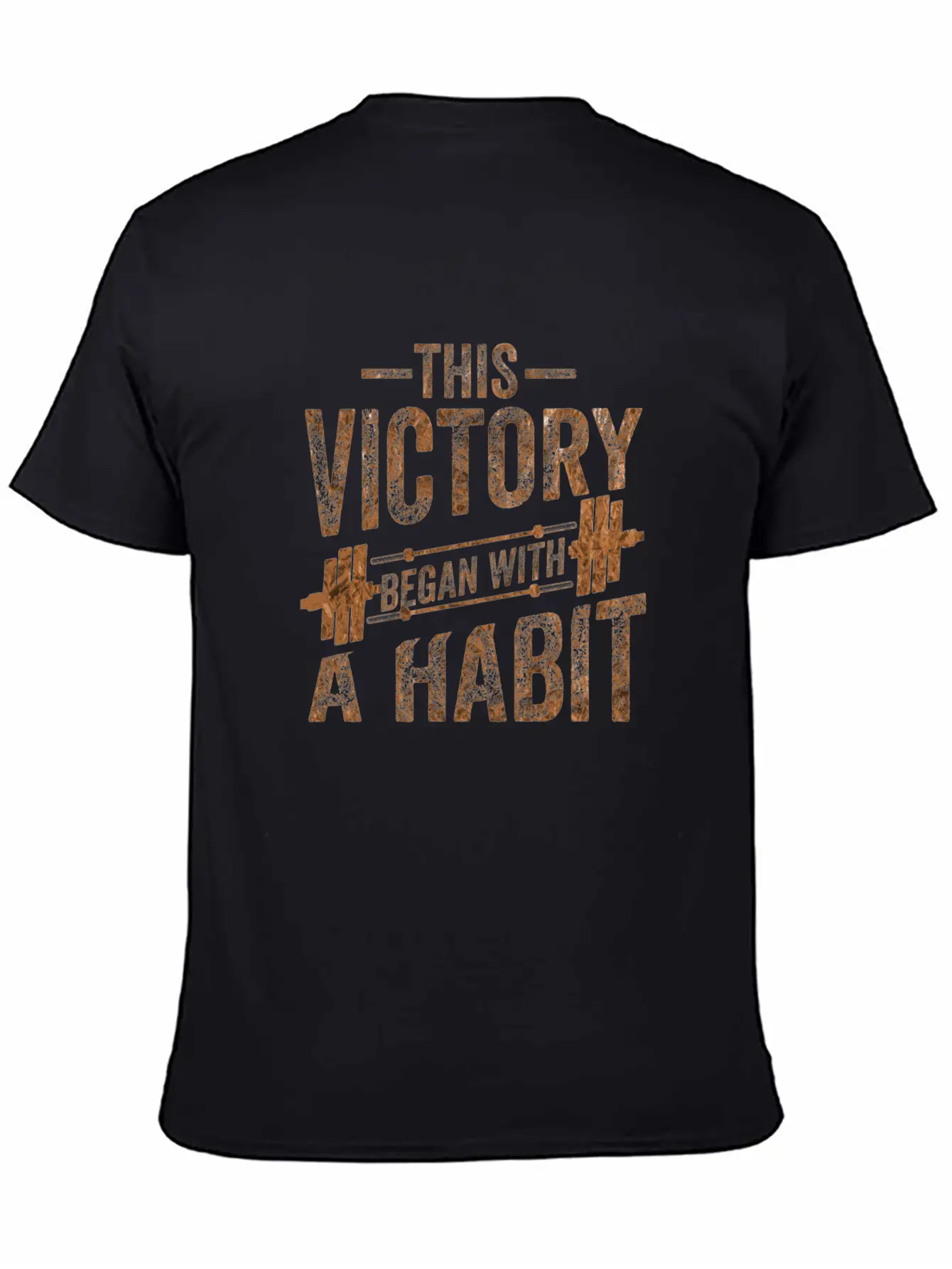 This Victory Began With A Habit Gym Apparel Bronze Unisex Casual T-Shirt – Clean Design For Daily Comfort