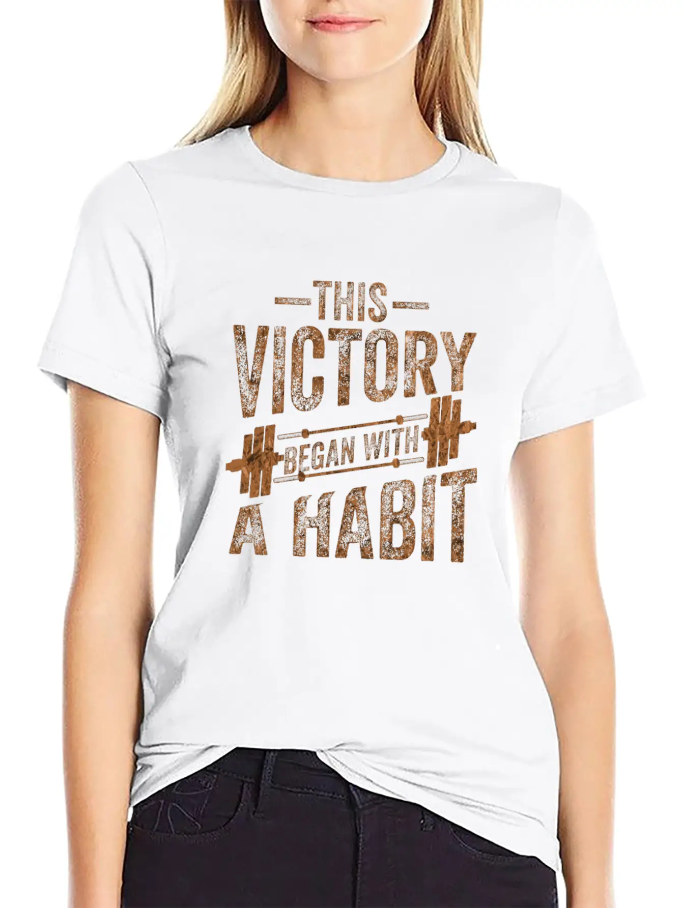 This Victory Began With A Habit Gym Apparel Bronze Unisex Casual T-Shirt – Clean Design For Daily Comfort