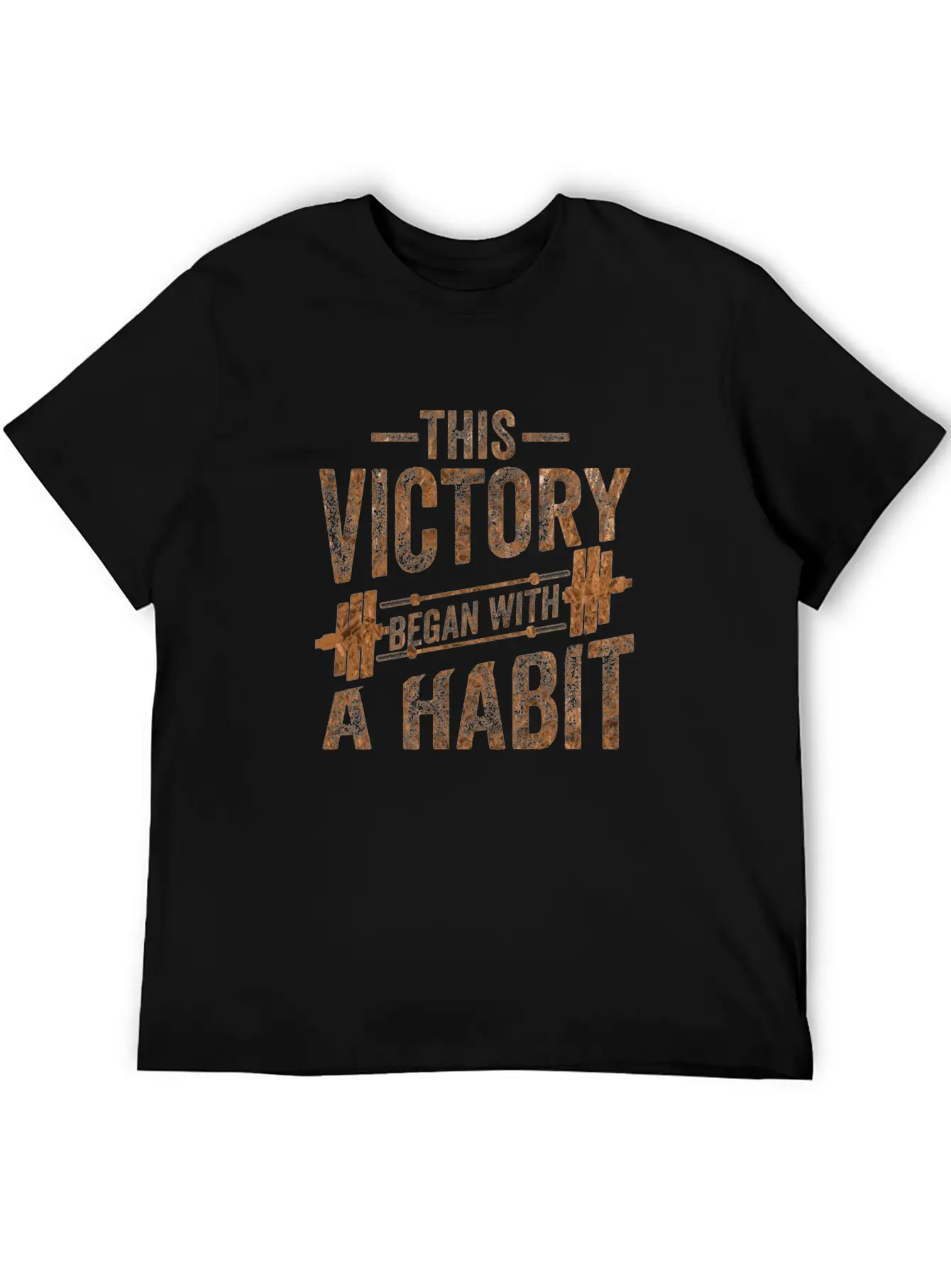 This Victory Began With A Habit Gym Apparel Bronze Unisex Casual T-Shirt – Clean Design For Daily Comfort