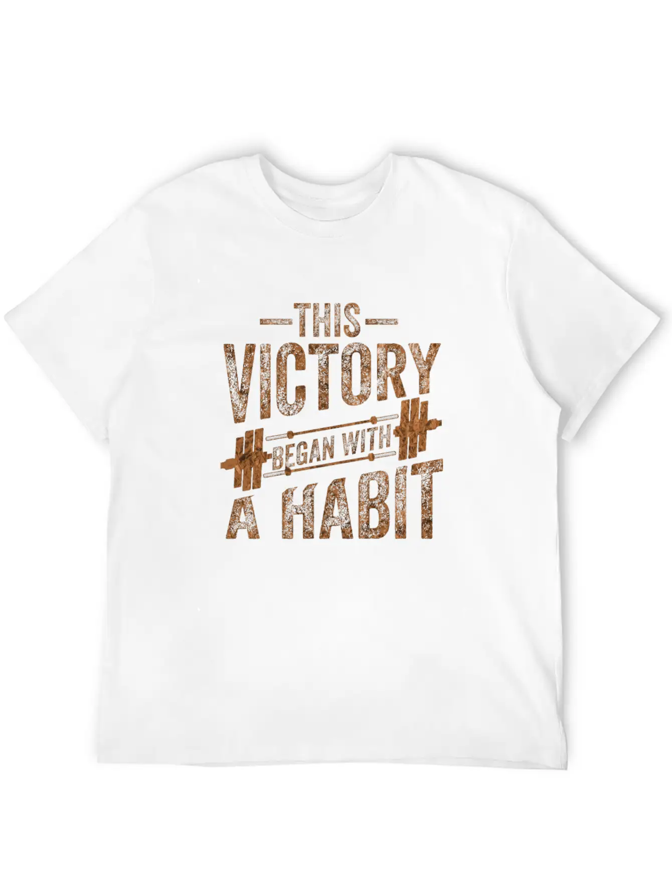 This Victory Began With A Habit Gym Apparel Bronze Unisex Casual T-Shirt – Clean Design For Daily Comfort