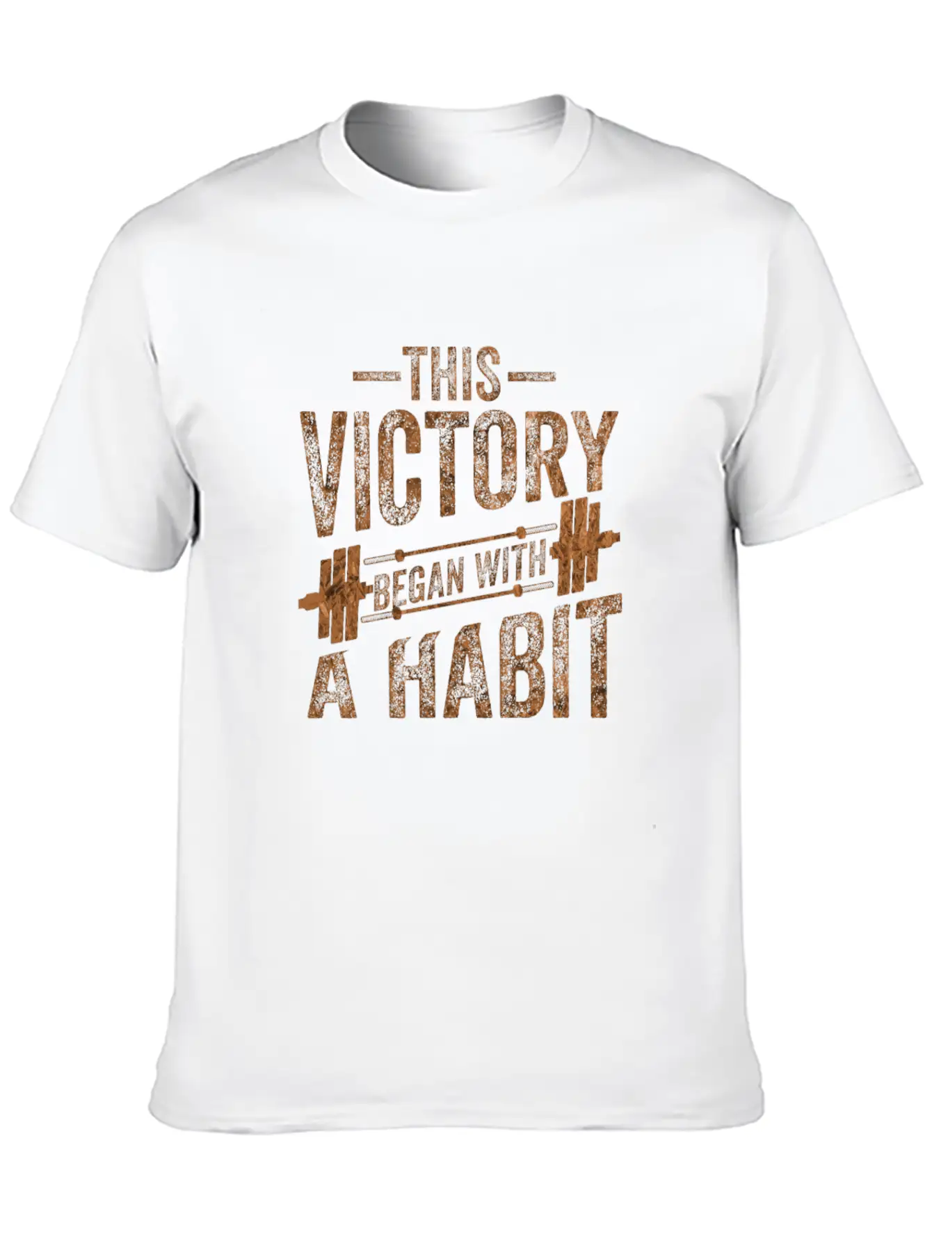 This Victory Began With A Habit Gym Apparel Bronze Unisex Casual T-Shirt – Clean Design For Daily Comfort