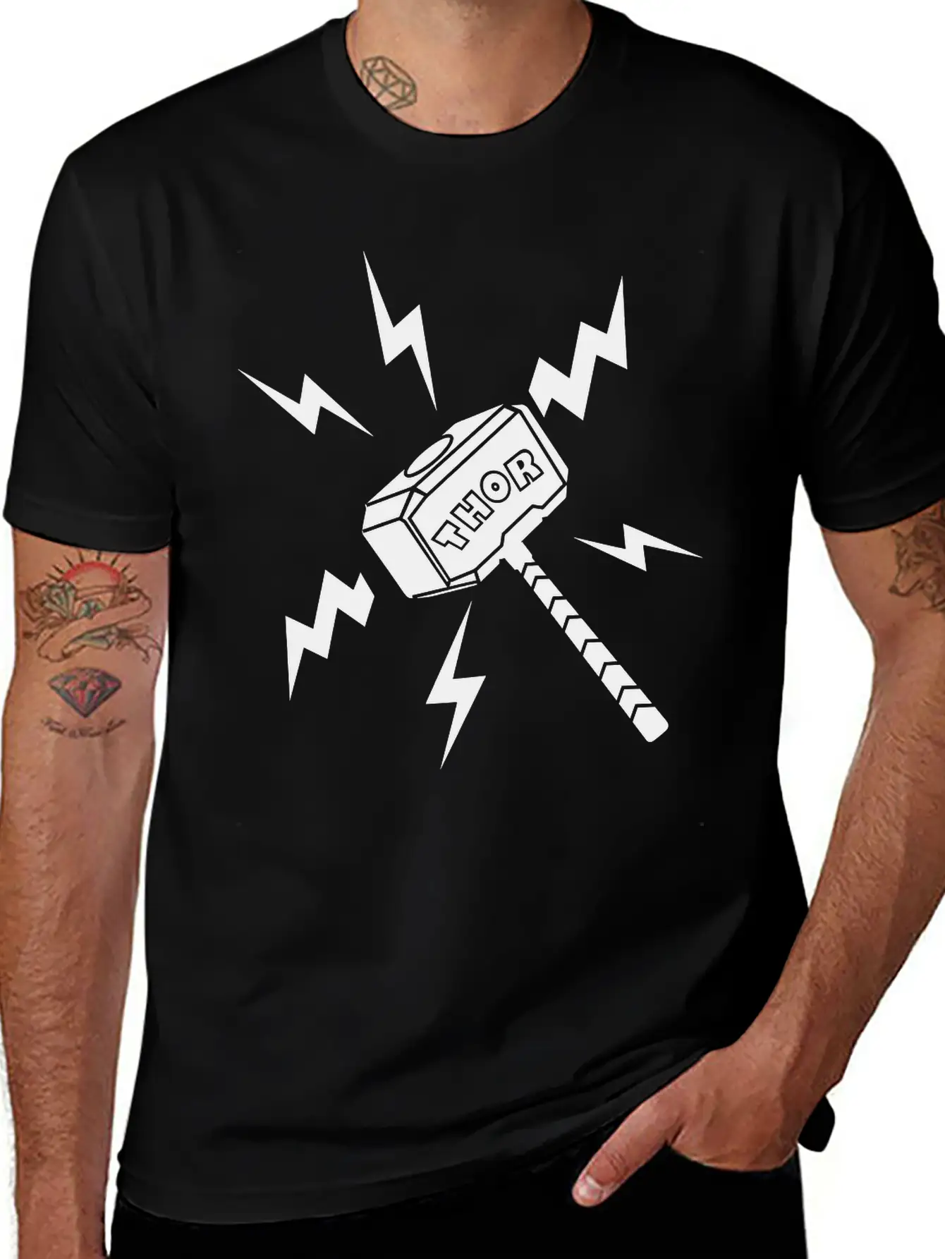 Thor Hammer With The Text 'THOR' Unisex Casual T-Shirt – Clean Design For Daily Comfort