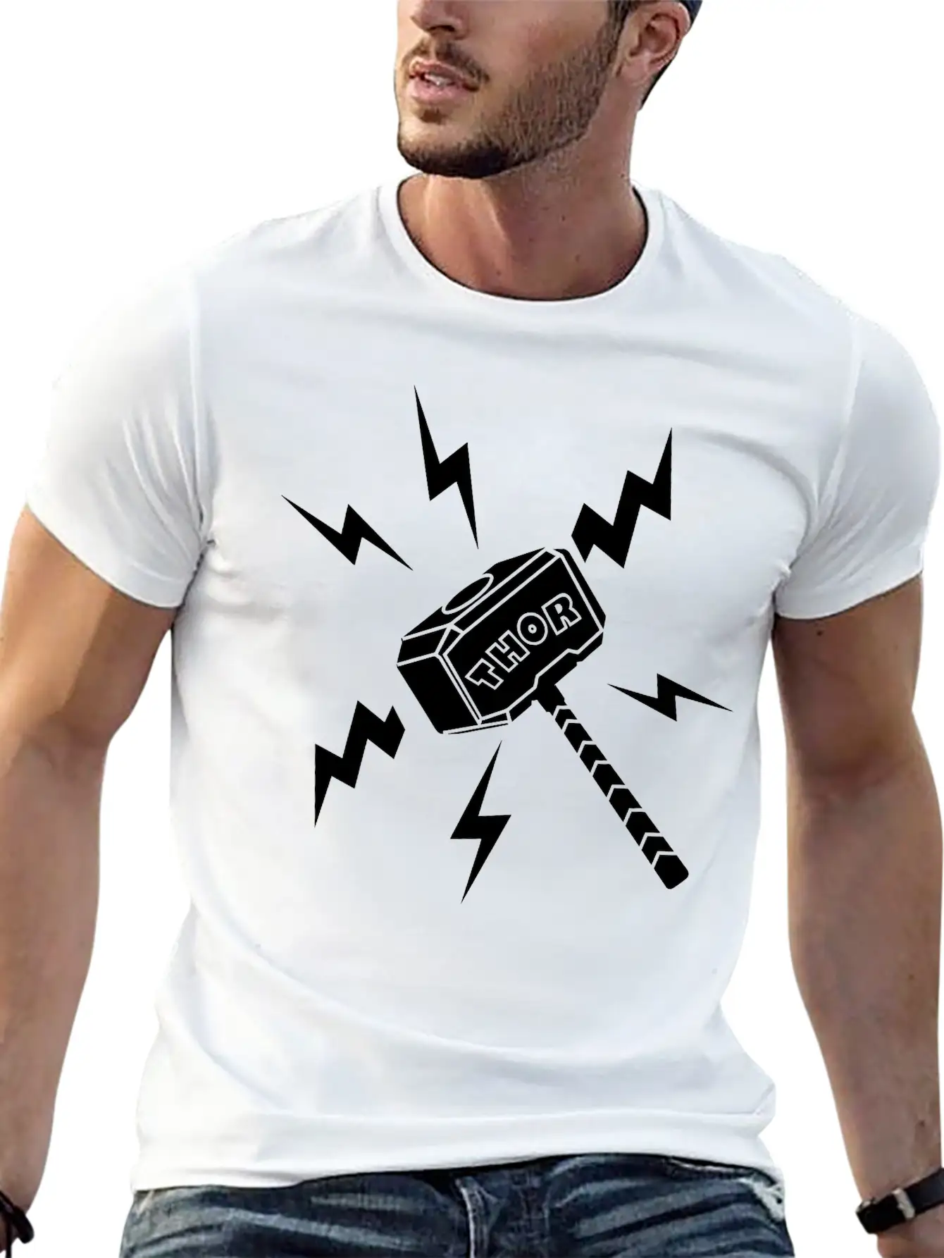 Thor Hammer With The Text 'THOR' Unisex Casual T-Shirt – Clean Design For Daily Comfort