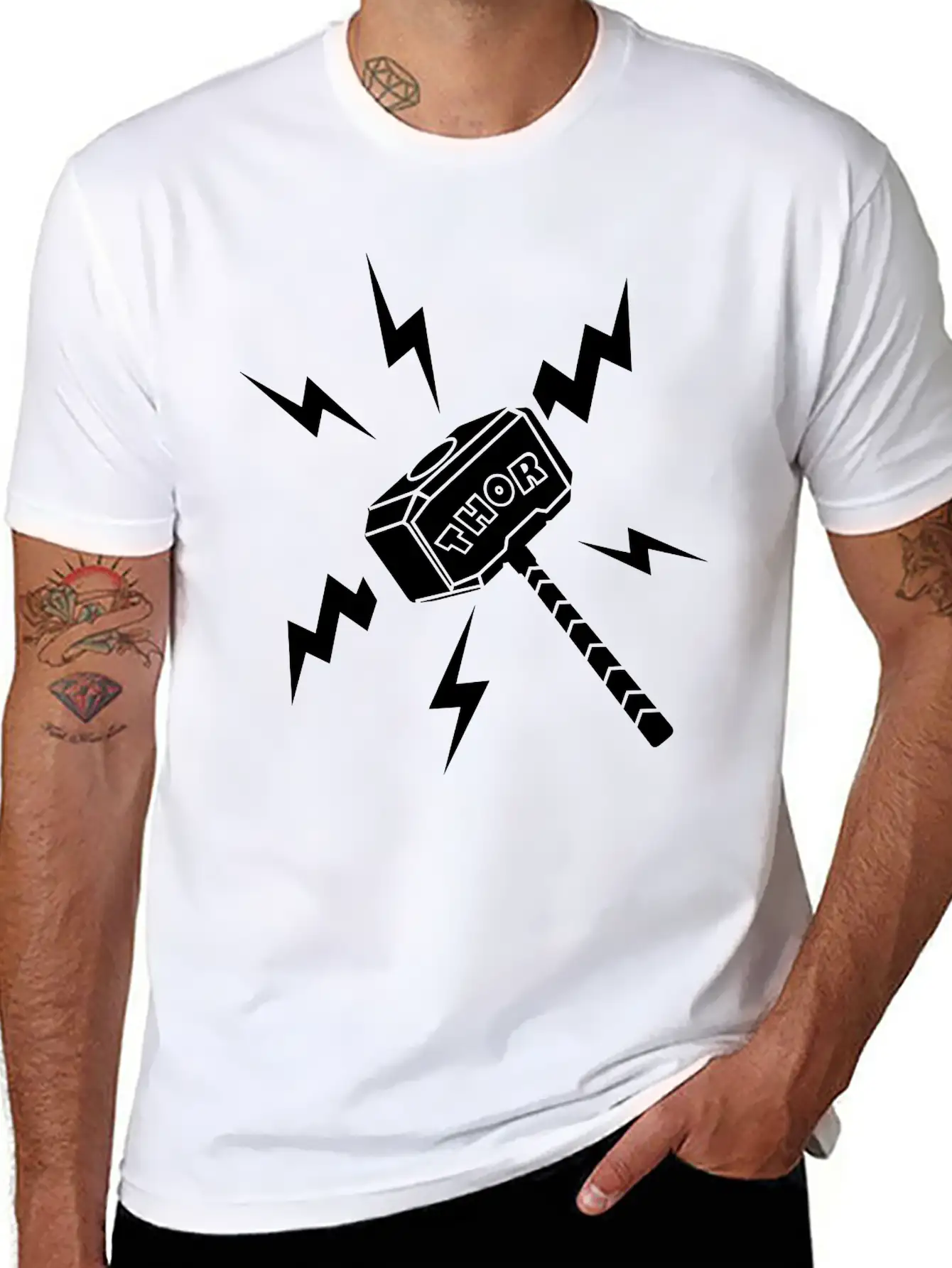 Thor Hammer With The Text 'THOR' Unisex Casual T-Shirt – Clean Design For Daily Comfort