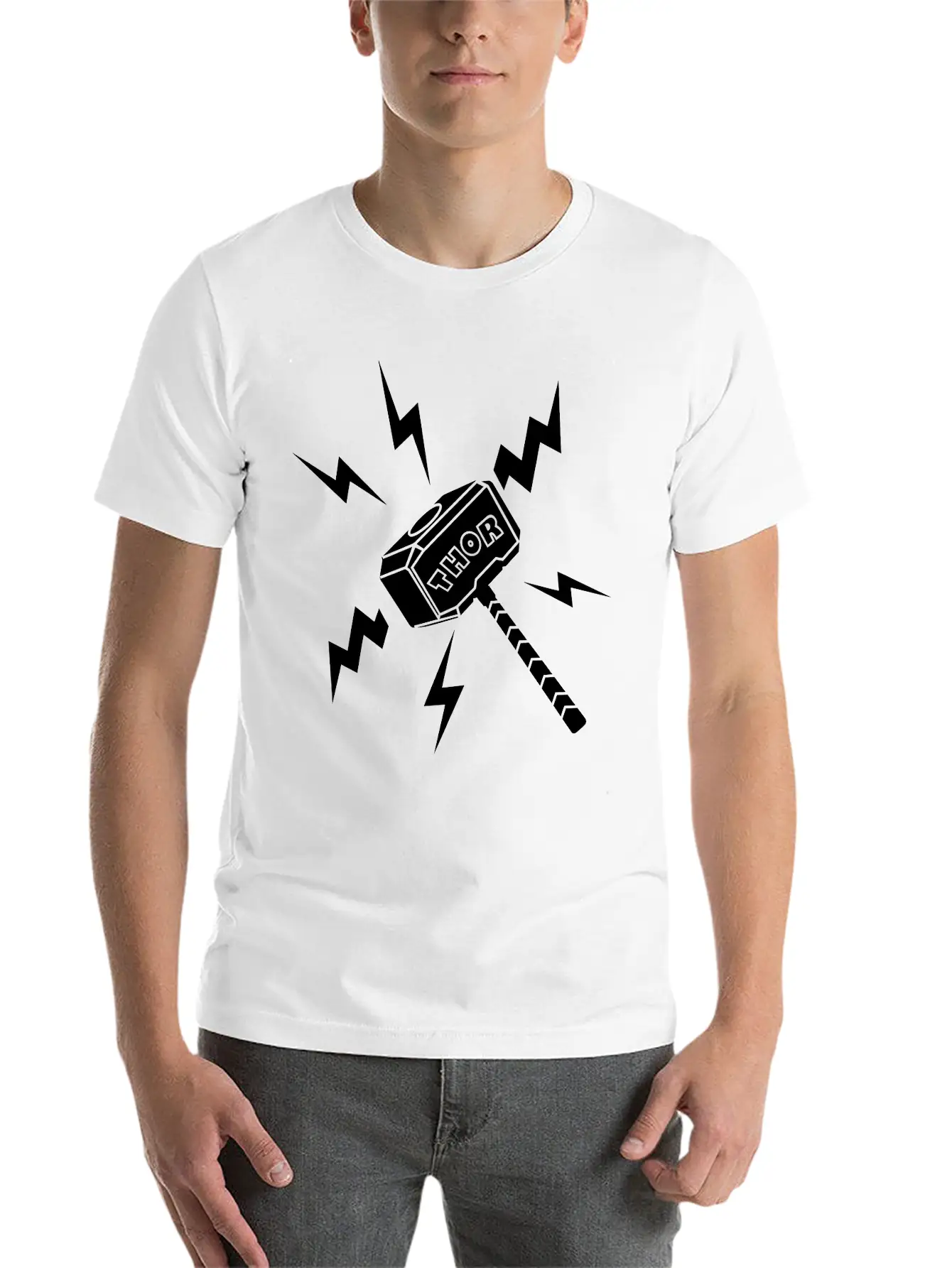 Thor Hammer With The Text 'THOR' Unisex Casual T-Shirt – Clean Design For Daily Comfort