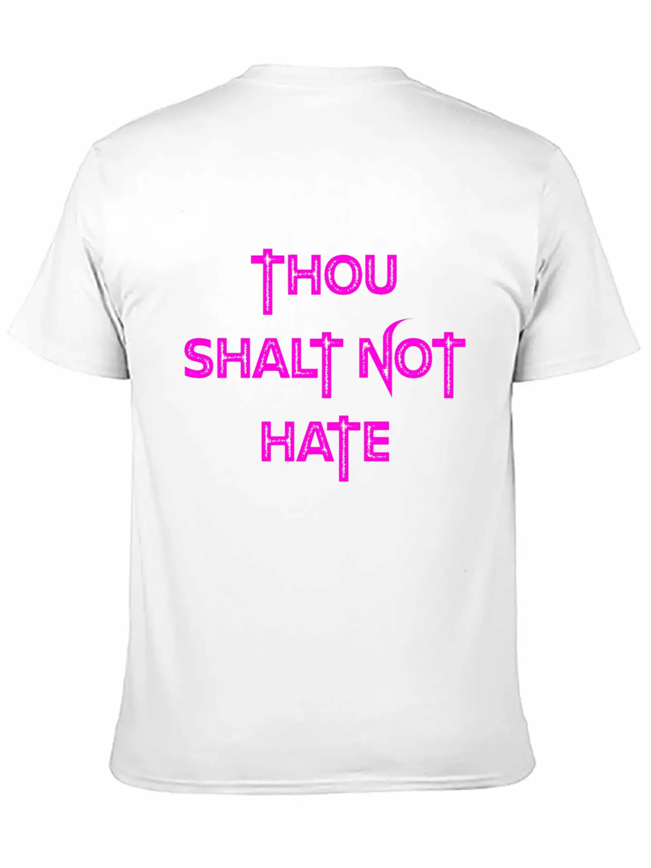 THOU SHALT NOT HATE (PINK PRINT) Unisex Casual T-Shirt – Clean Design For Daily Comfort