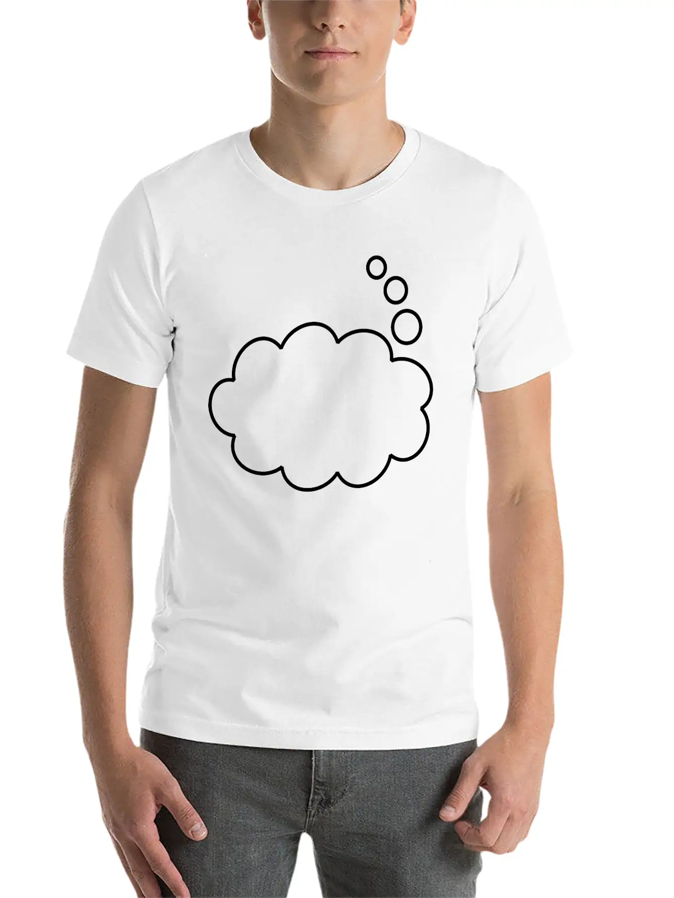 Thought Balloon (outline) Soft Cotton Short Sleeve Tee – Unisex Wardrobe Staple