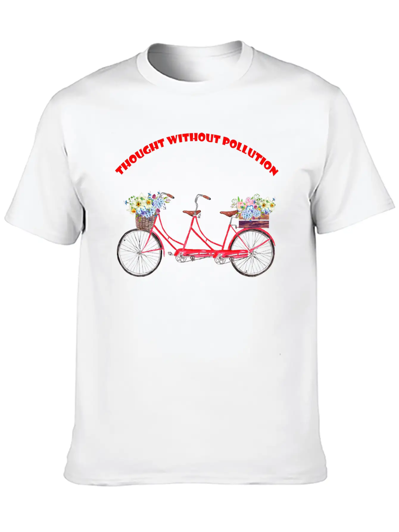 Thought Without Pollution With Your Bicycle Classic Fit Graphic Tee For Daily Comfort – Unisex Cotton Shirt