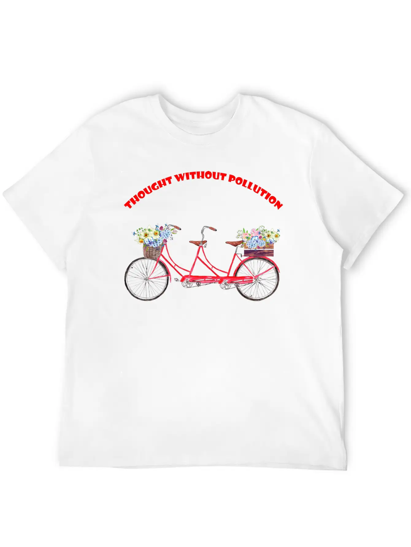 Thought Without Pollution With Your Bicycle Classic Fit Graphic Tee For Daily Comfort – Unisex Cotton Shirt