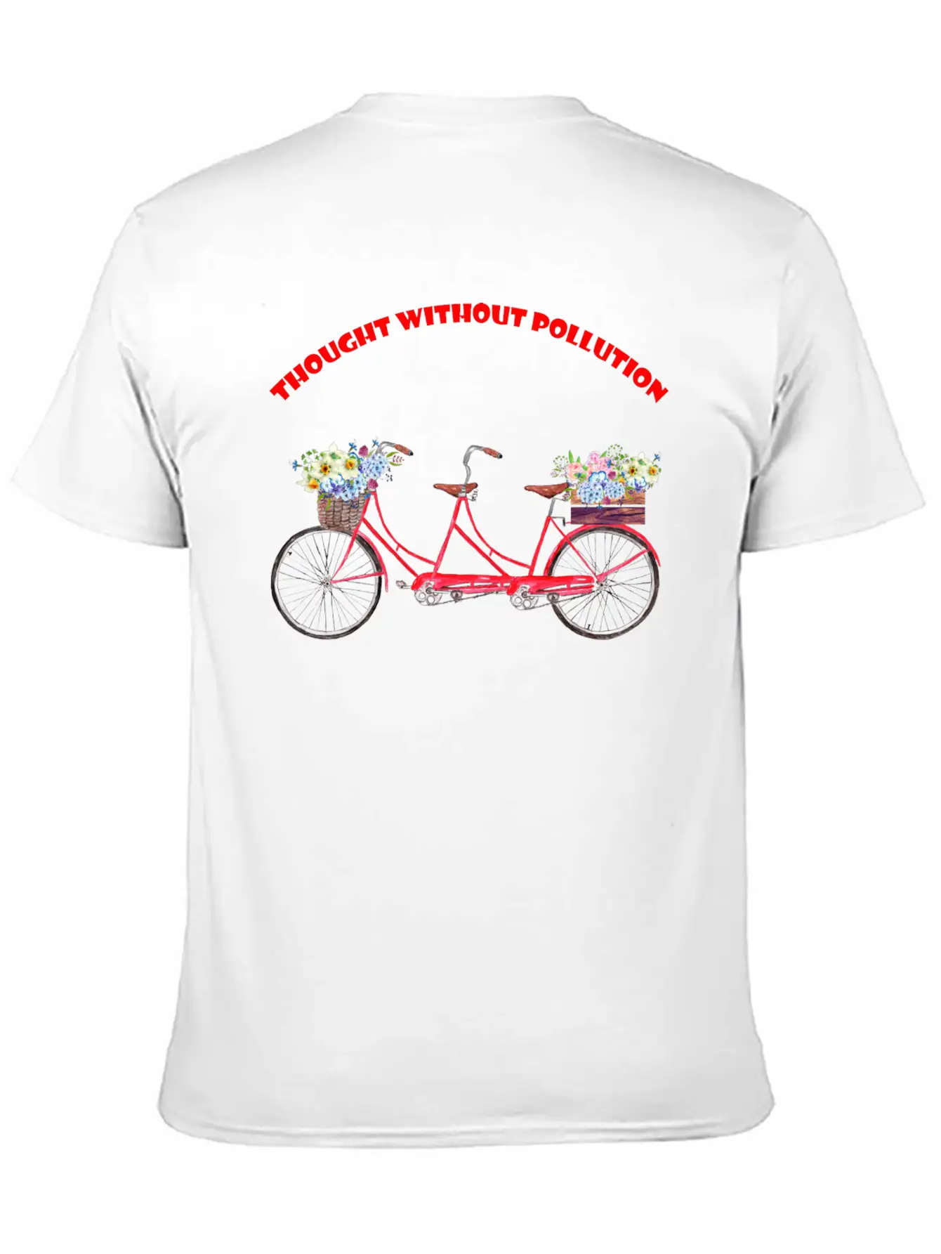 Thought Without Pollution With Your Bicycle Classic Fit Graphic Tee For Daily Comfort – Unisex Cotton Shirt