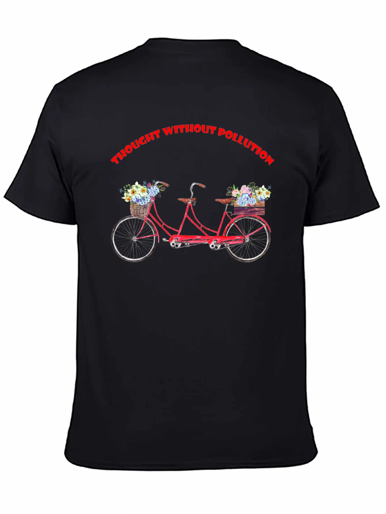 Thought Without Pollution With Your Bicycle Classic Fit Graphic Tee For Daily Comfort – Unisex Cotton Shirt