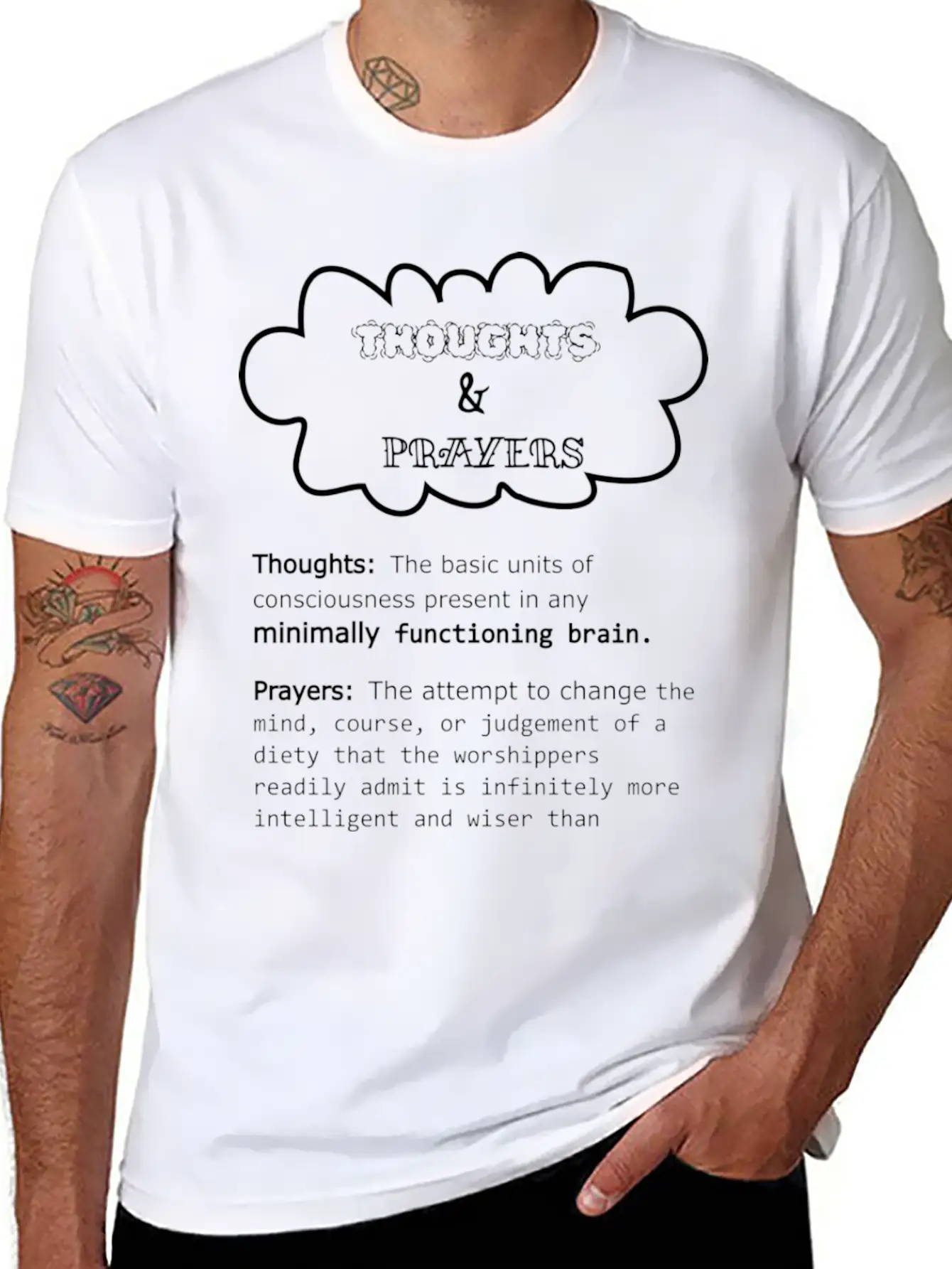 Thoughts And Prayers BLK Unisex Casual T-Shirt – Clean Design For Daily Comfort