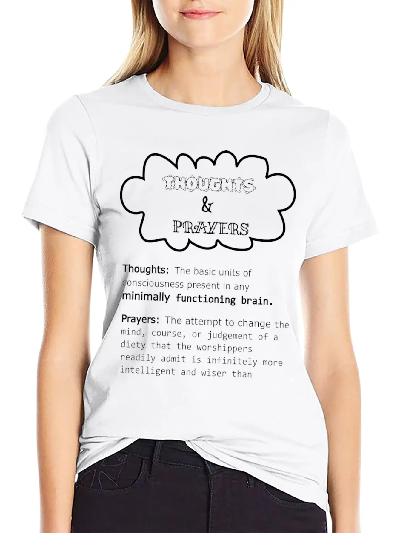 Thoughts And Prayers BLK Unisex Casual T-Shirt – Clean Design For Daily Comfort
