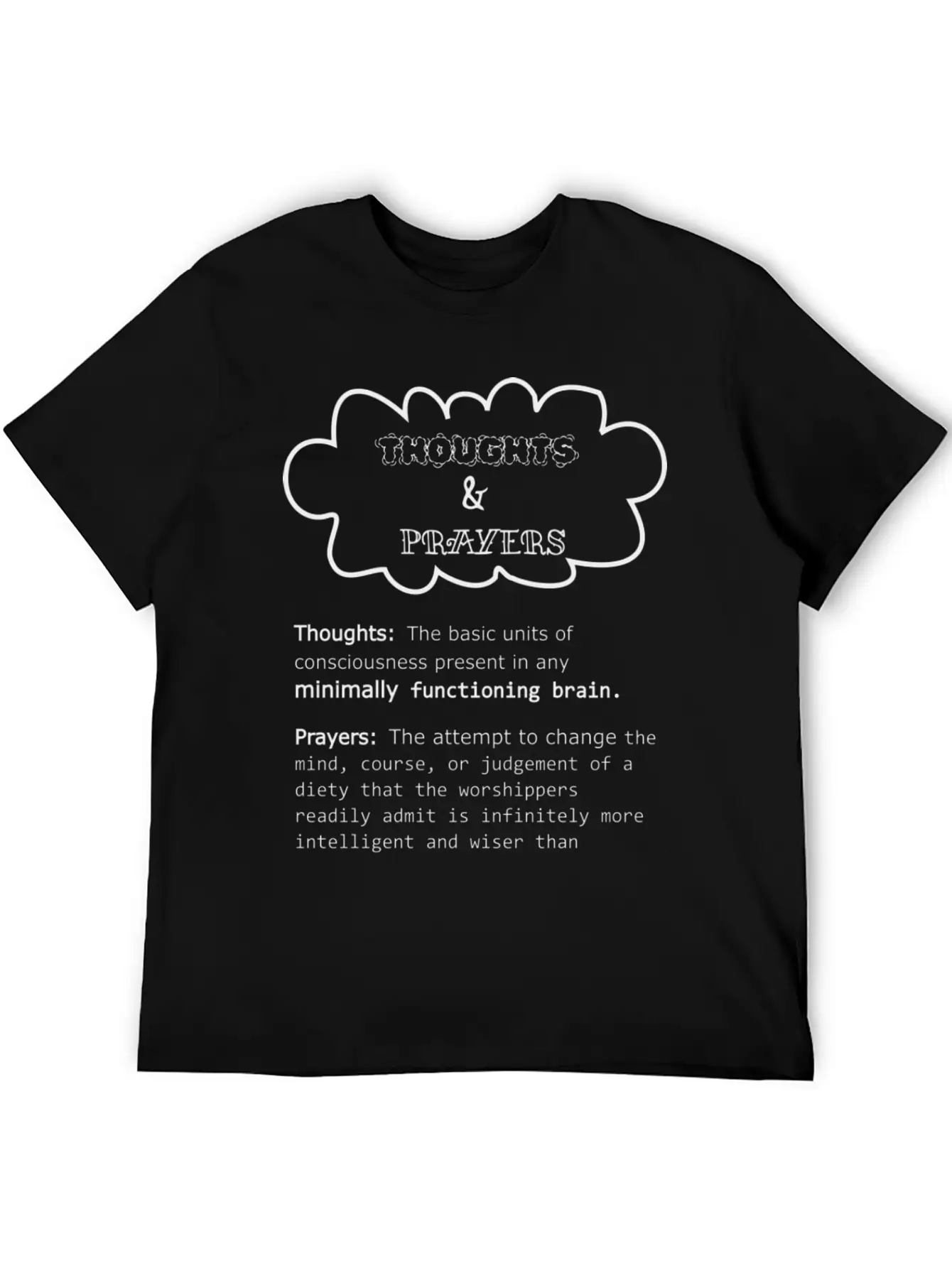 Thoughts And Prayers BLK Unisex Casual T-Shirt – Clean Design For Daily Comfort