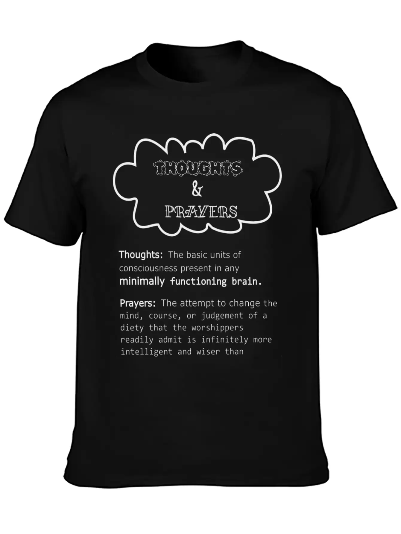 Thoughts And Prayers BLK Unisex Casual T-Shirt – Clean Design For Daily Comfort