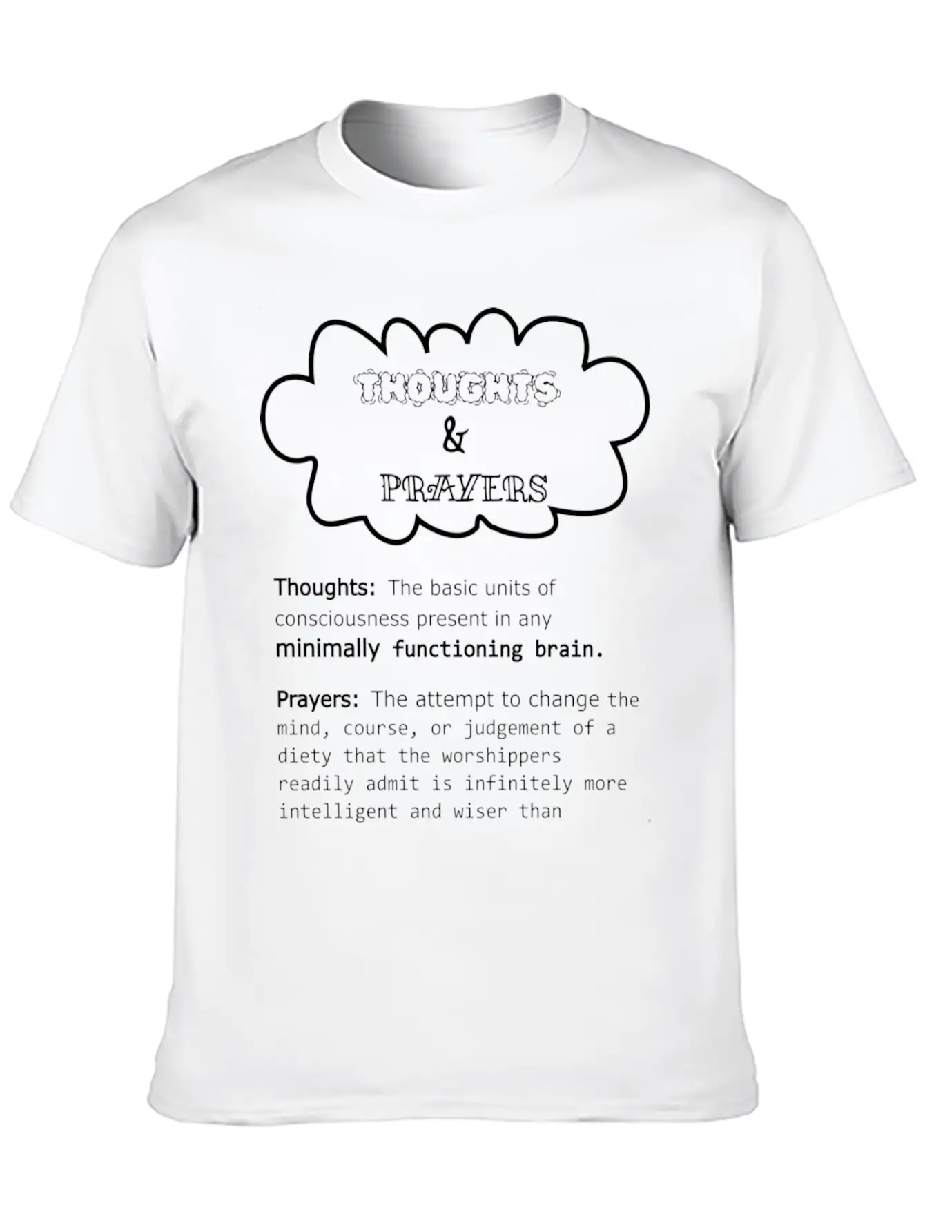 Thoughts And Prayers BLK Unisex Casual T-Shirt – Clean Design For Daily Comfort