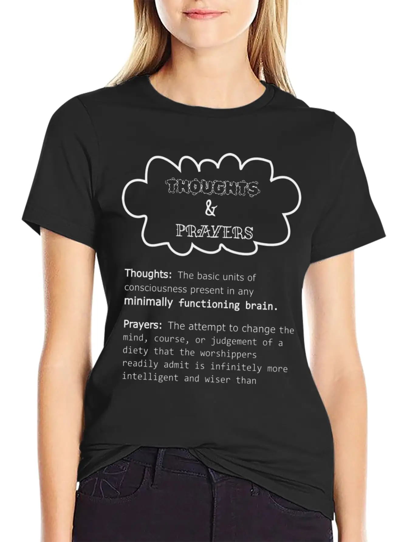 Thoughts And Prayers BLK Unisex Casual T-Shirt – Clean Design For Daily Comfort