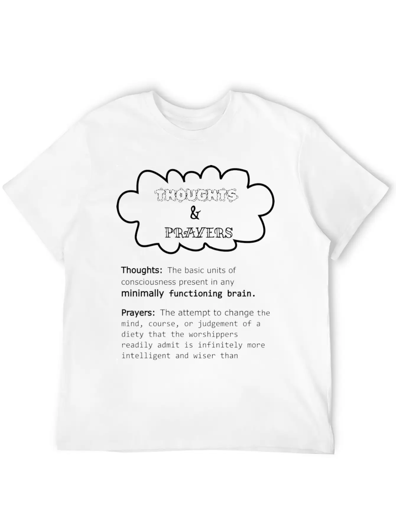 Thoughts And Prayers BLK Unisex Casual T-Shirt – Clean Design For Daily Comfort
