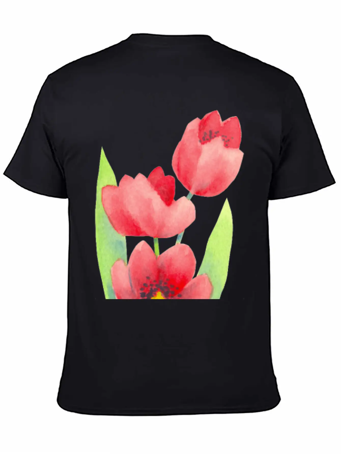 Three Tulips In Watercolor Modern Fit Casual T-Shirt ��� Clean And Versatile Design