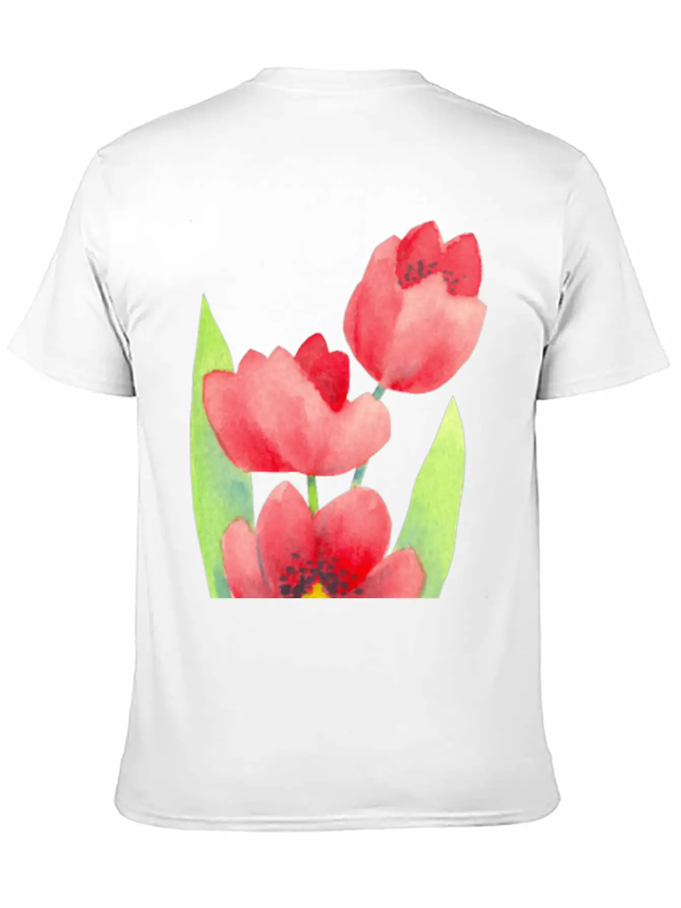Three Tulips In Watercolor Modern Fit Casual T-Shirt ��� Clean And Versatile Design