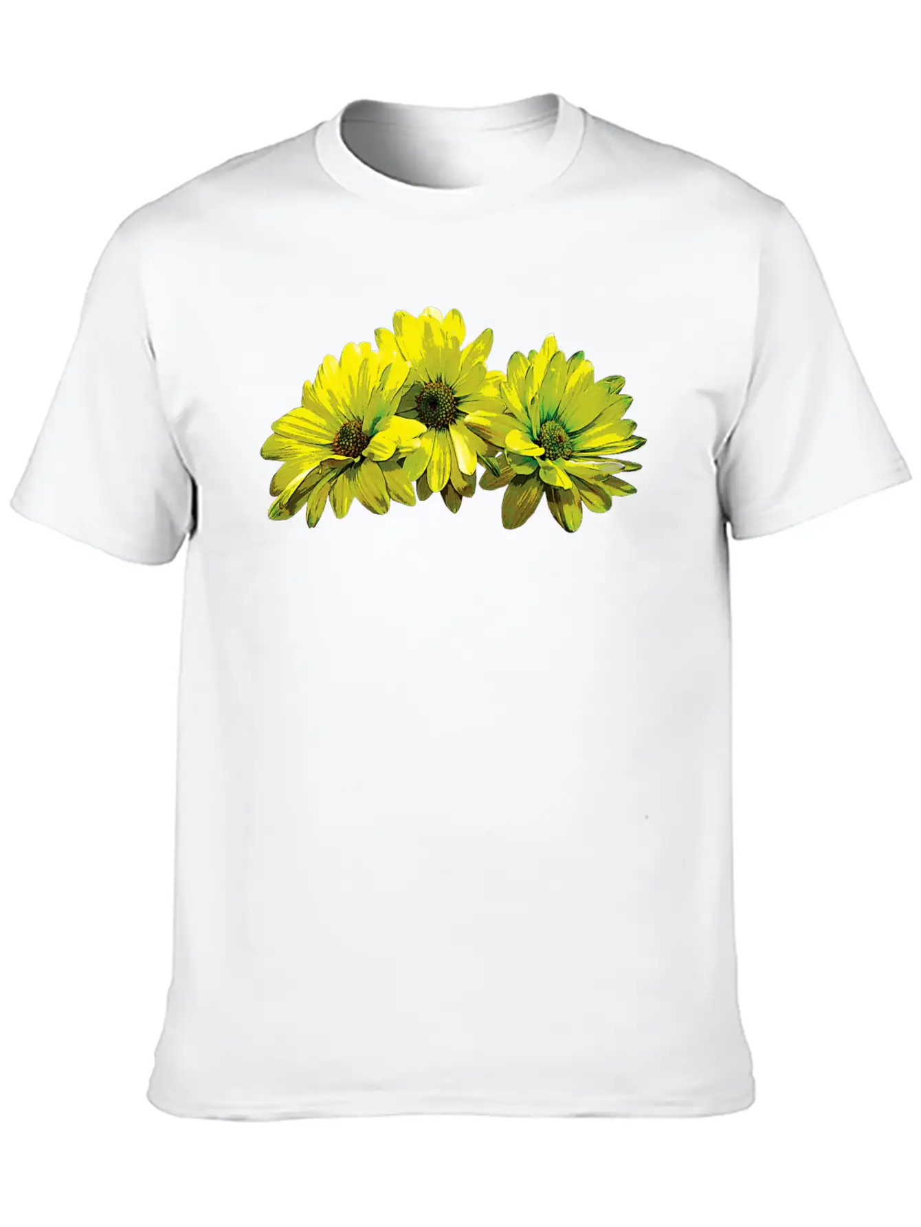Three Yellow Daisies Essential Cotton Tee For Daily Outfits – Unisex Style