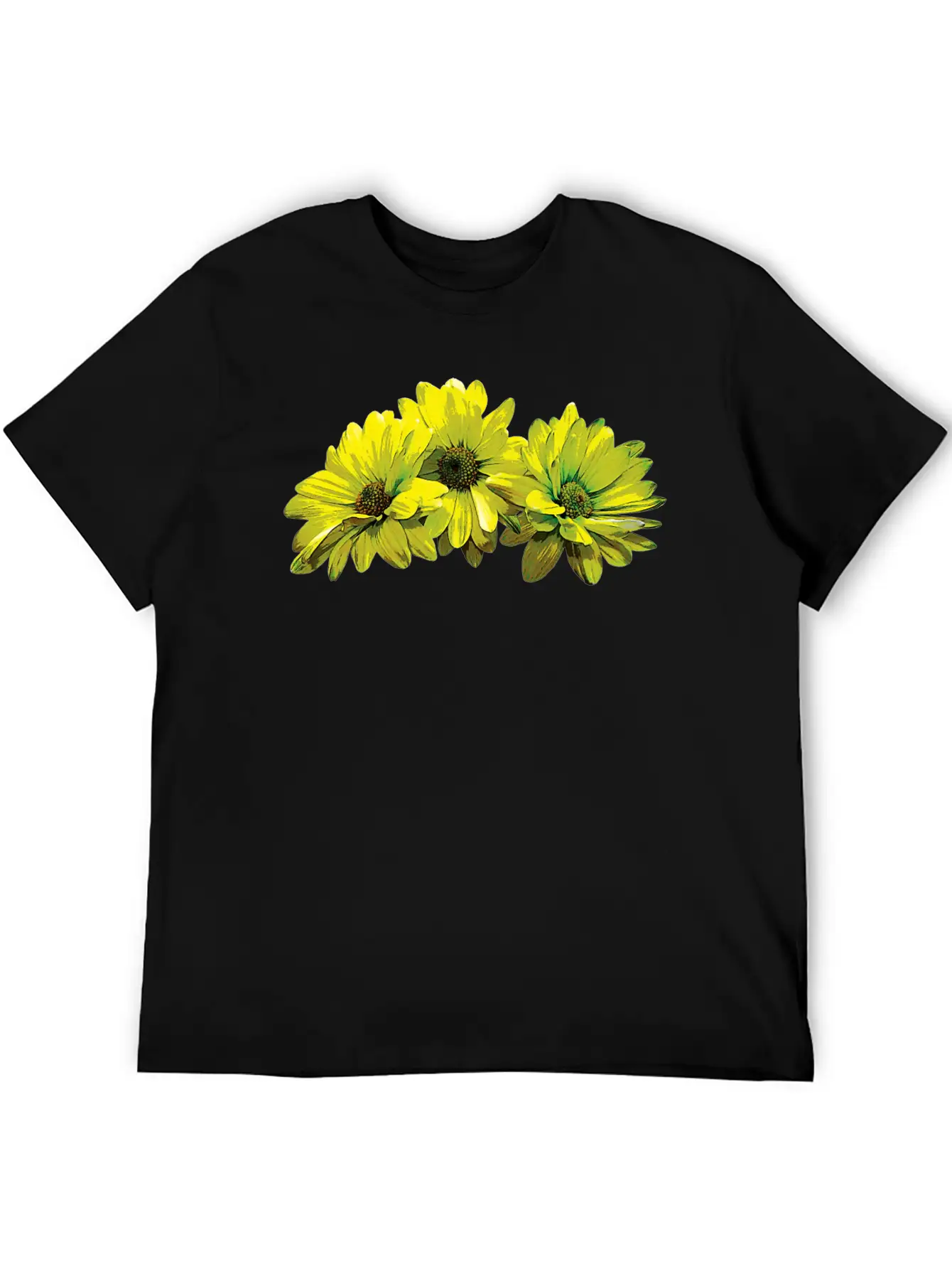Three Yellow Daisies Essential Cotton Tee For Daily Outfits – Unisex Style