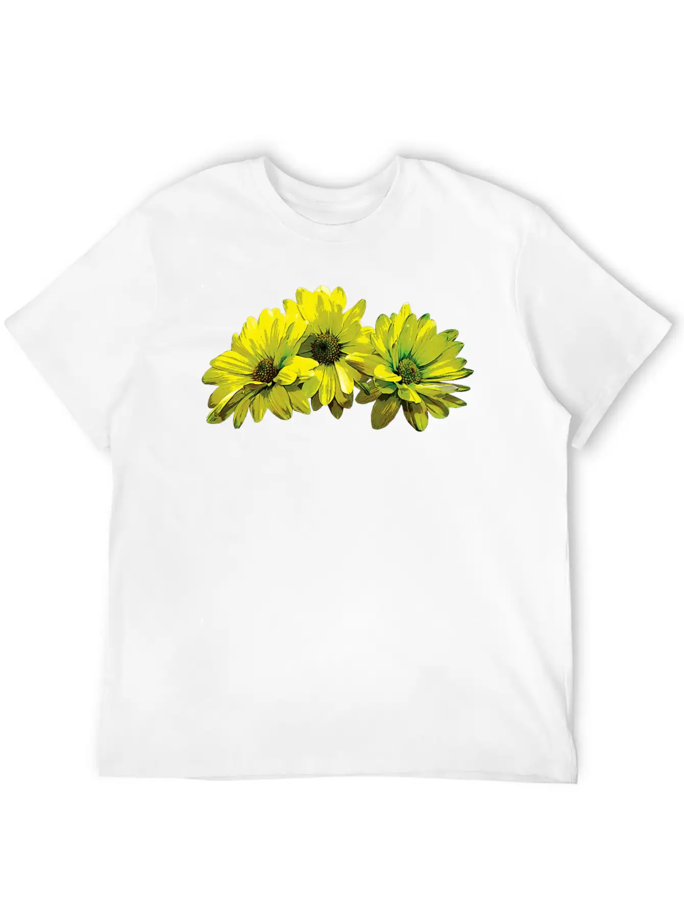 Three Yellow Daisies Essential Cotton Tee For Daily Outfits – Unisex Style