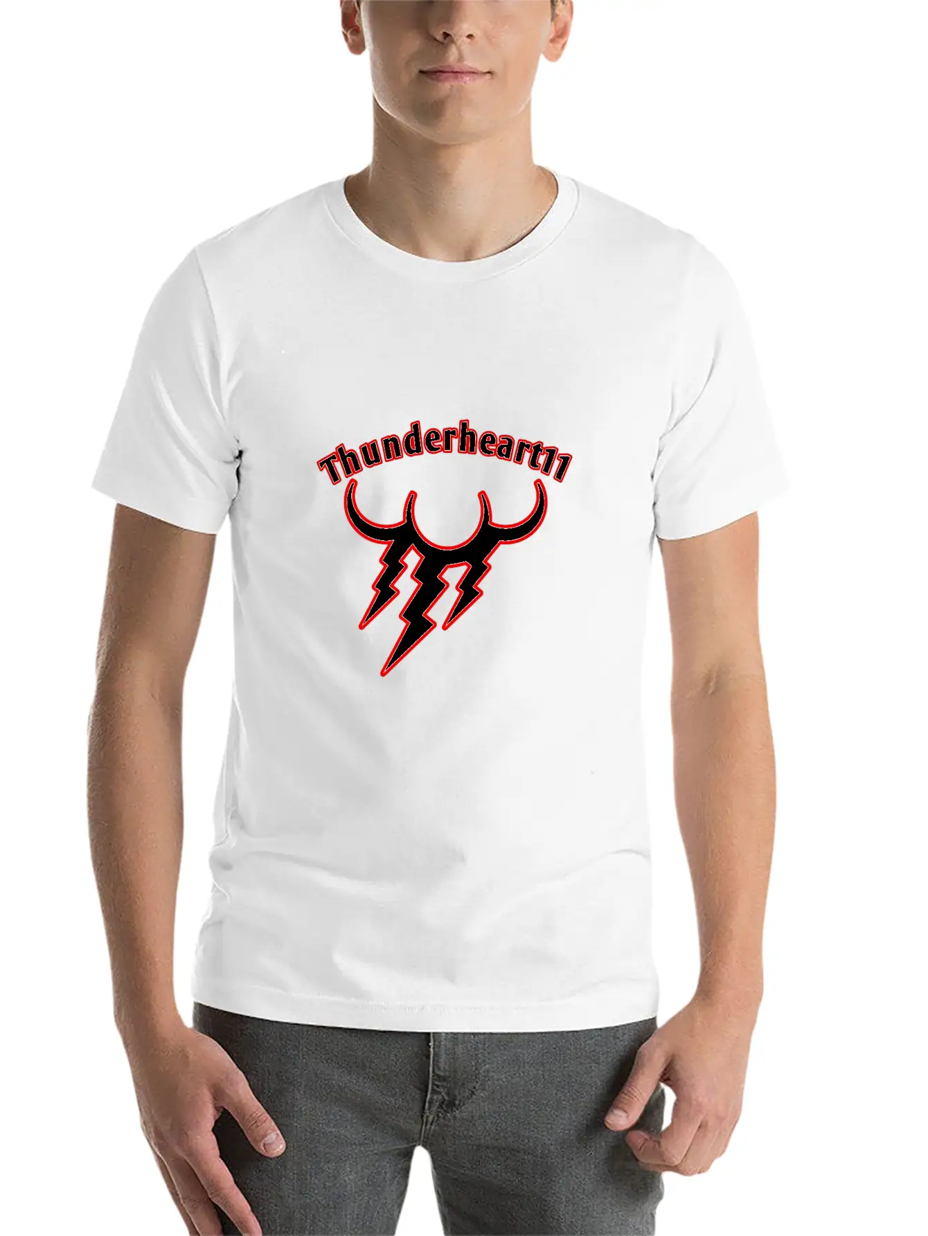 Thunder Red/White Logo Basic Graphic T-Shirt – Daily Comfort In Soft Cotton