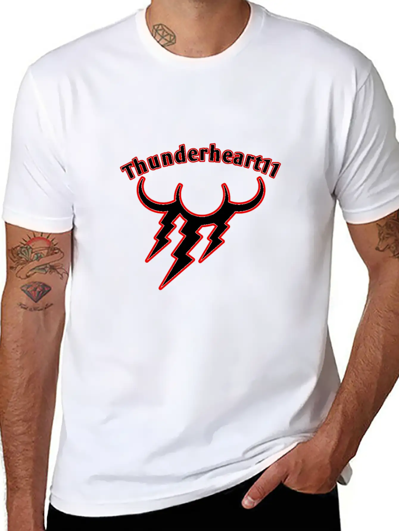 Thunder Red/White Logo Basic Graphic T-Shirt – Daily Comfort In Soft Cotton