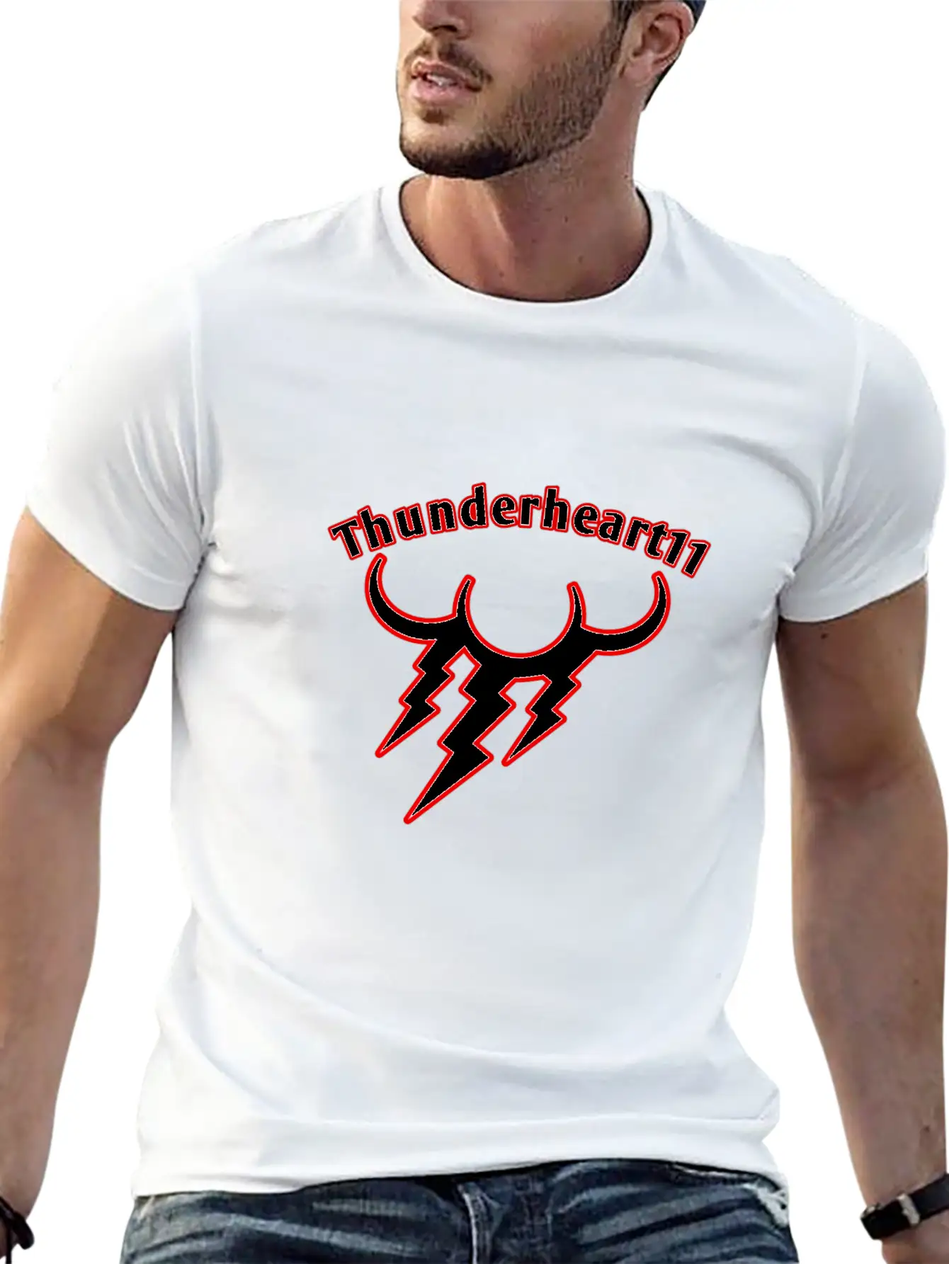 Thunder Red/White Logo Basic Graphic T-Shirt – Daily Comfort In Soft Cotton