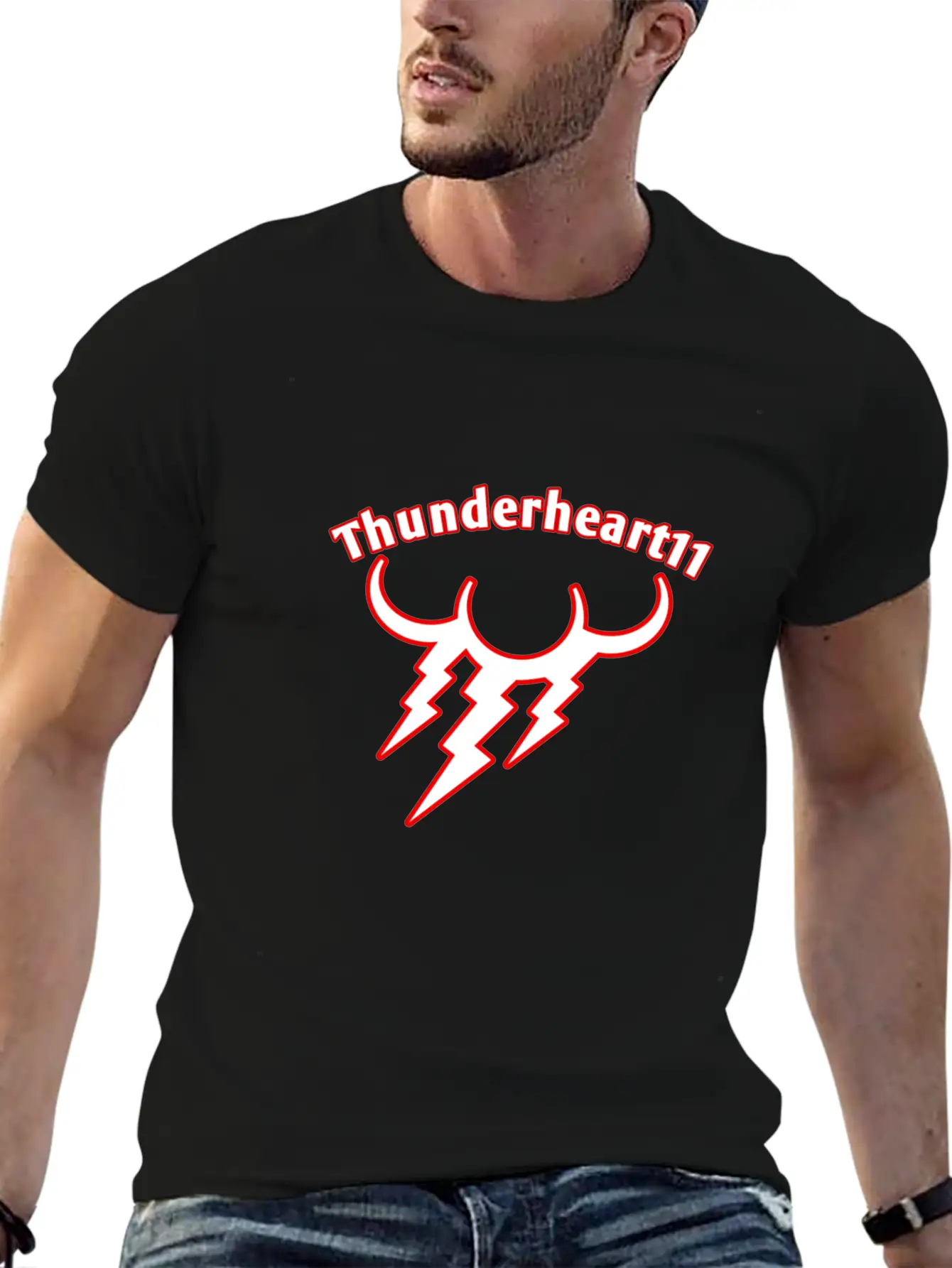 Thunder Red/White Logo Basic Graphic T-Shirt – Daily Comfort In Soft Cotton