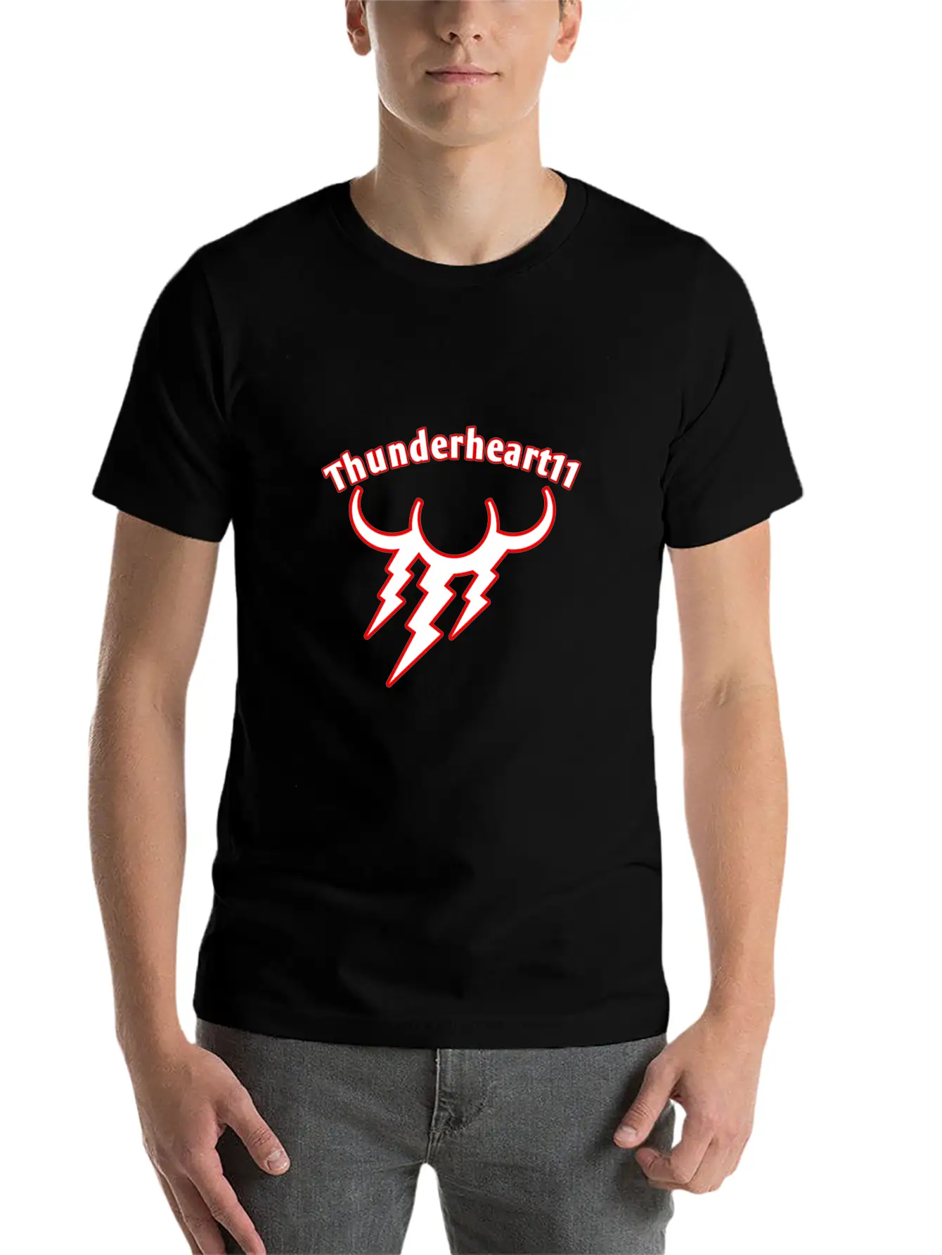 Thunder Red/White Logo Basic Graphic T-Shirt – Daily Comfort In Soft Cotton