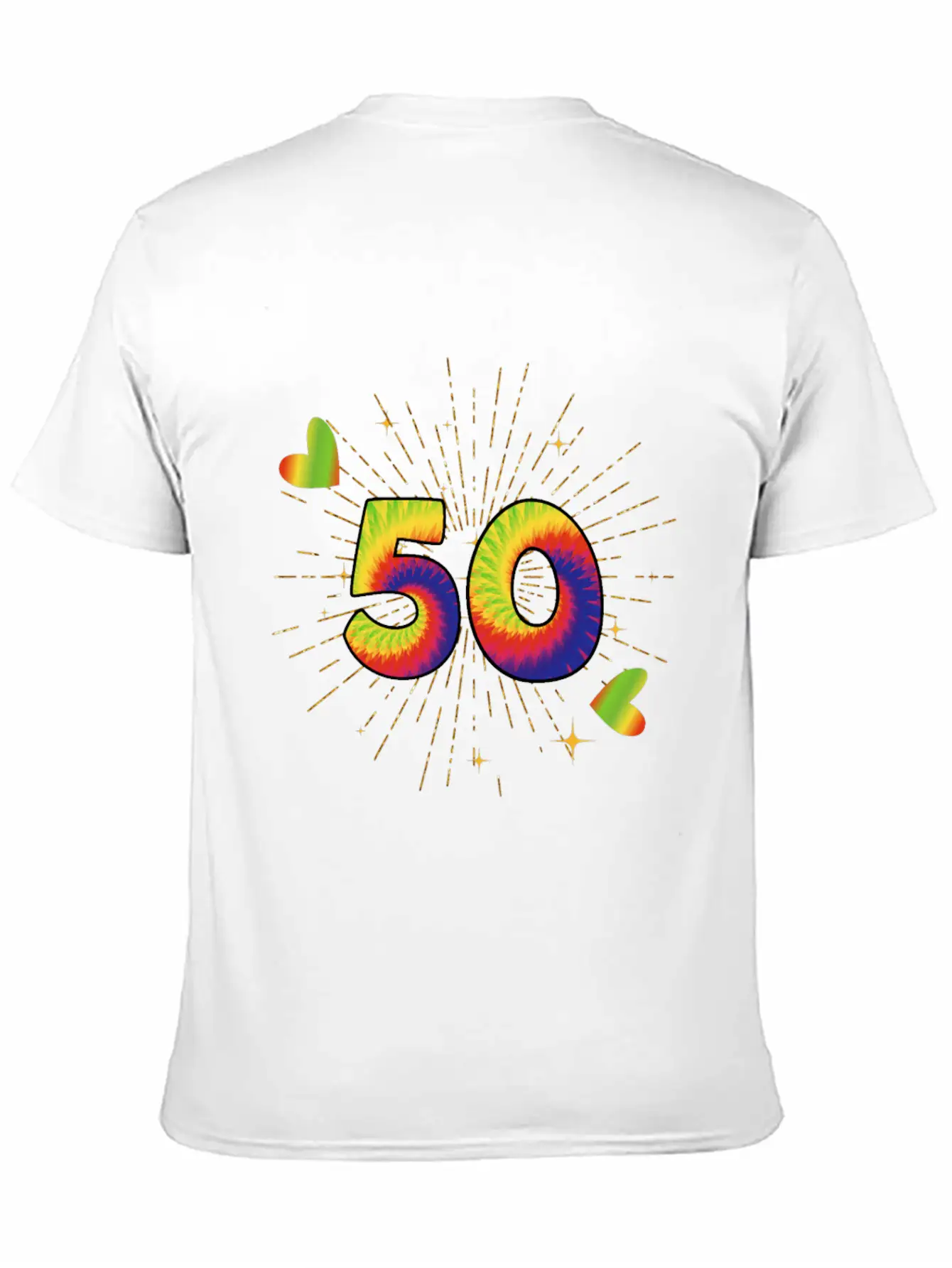 Tie-dye 50th Birthday Party 50 Years Old Celebrant Essential Cotton Tee For Daily Outfits – Unisex Style