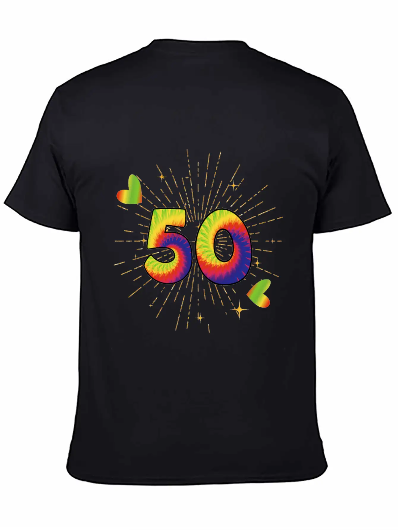 Tie-dye 50th Birthday Party 50 Years Old Celebrant Essential Cotton Tee For Daily Outfits – Unisex Style
