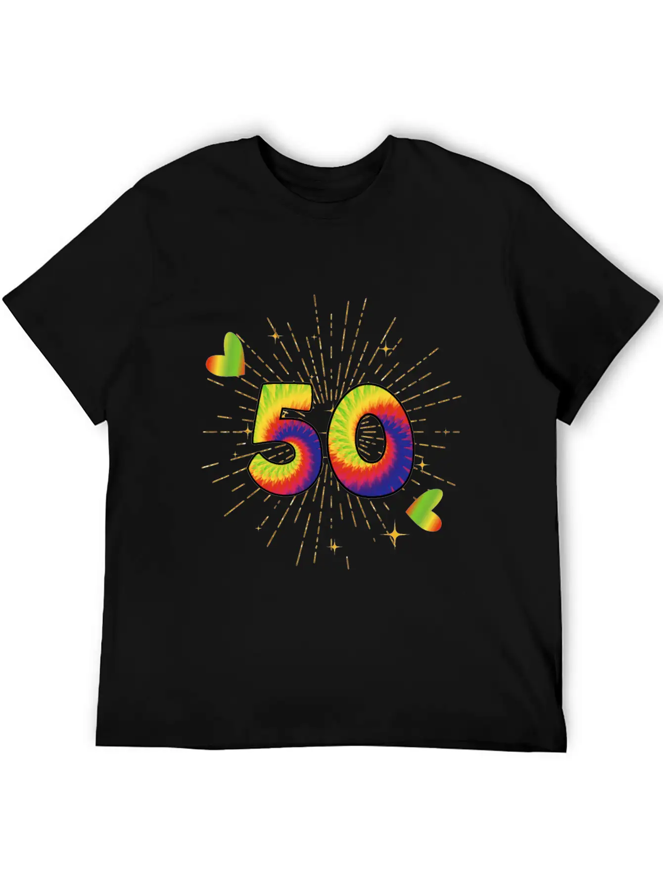 Tie-dye 50th Birthday Party 50 Years Old Celebrant Essential Cotton Tee For Daily Outfits – Unisex Style