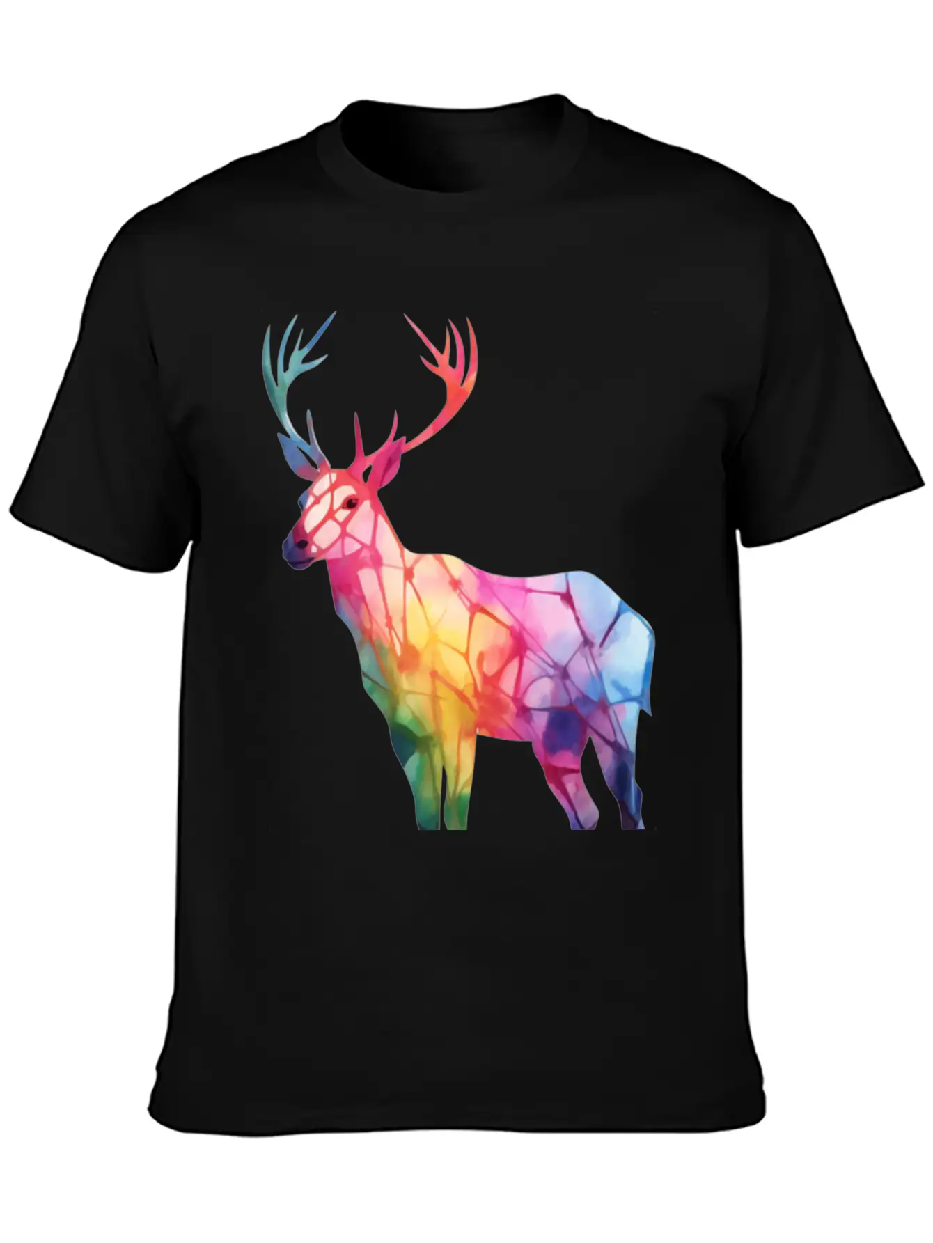 Tie Dye Animal Love Reindeer Modern Fit Casual T-Shirt – Clean And Versatile Design