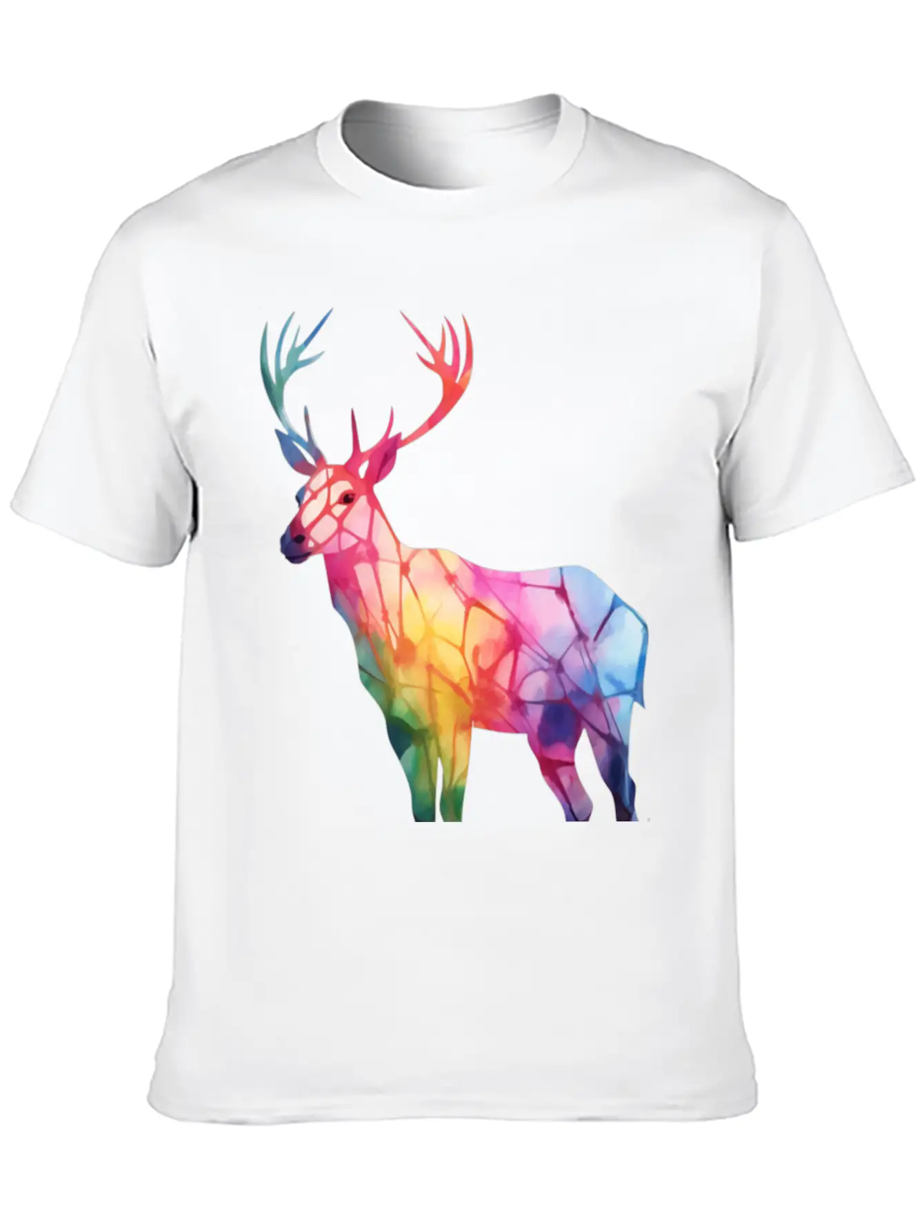 Tie Dye Animal Love Reindeer Modern Fit Casual T-Shirt – Clean And Versatile Design