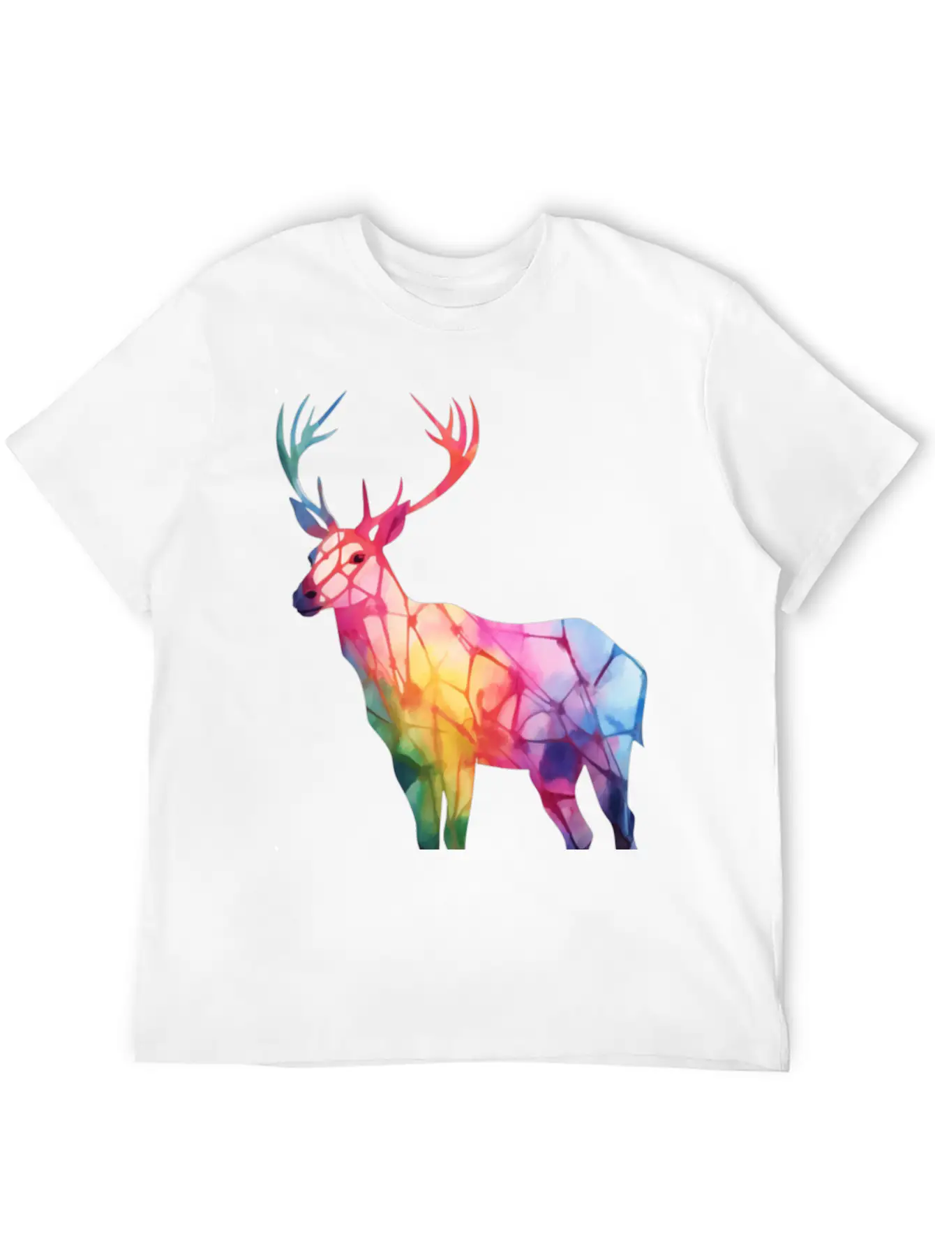 Tie Dye Animal Love Reindeer Modern Fit Casual T-Shirt – Clean And Versatile Design