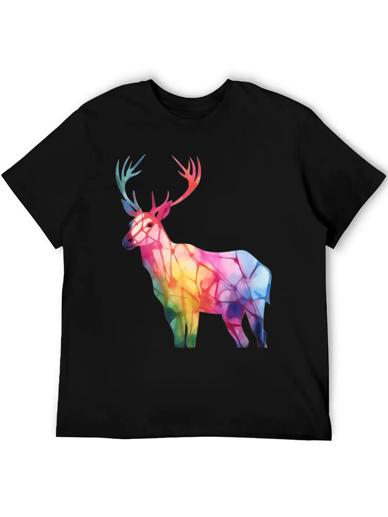 Tie Dye Animal Love Reindeer Modern Fit Casual T-Shirt – Clean And Versatile Design