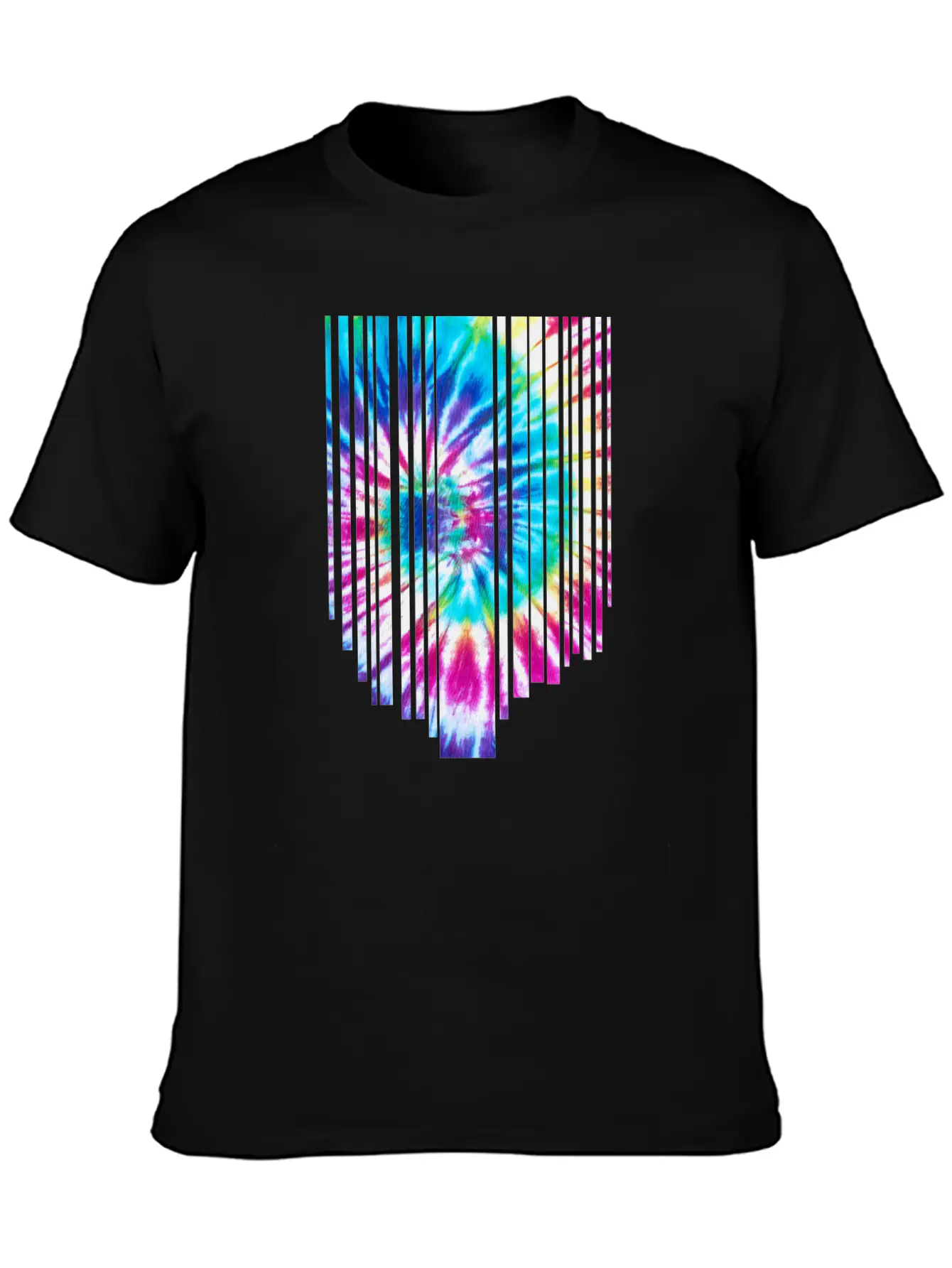 Tie Dye Descending Stripes Relaxed Everyday Tee – Lightweight And Durable Cotton